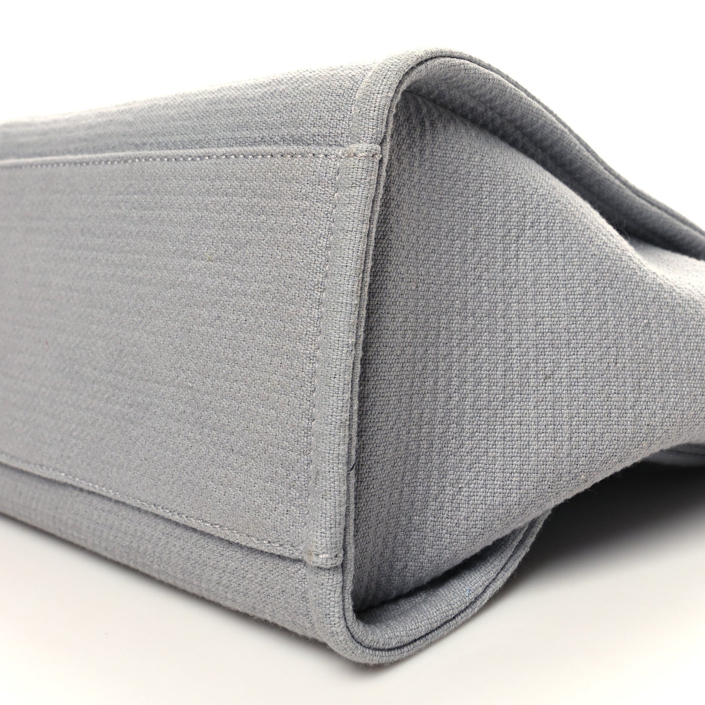 Mixed Fibers Calfskin Small Deauville Tote Grey