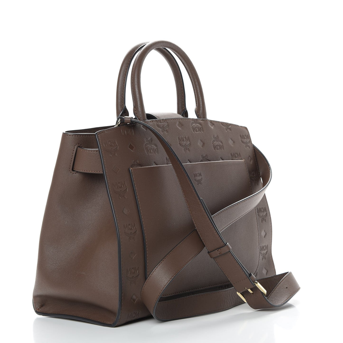 Calfskin Ottomar Monogram Medium Essential Tote Chestnut