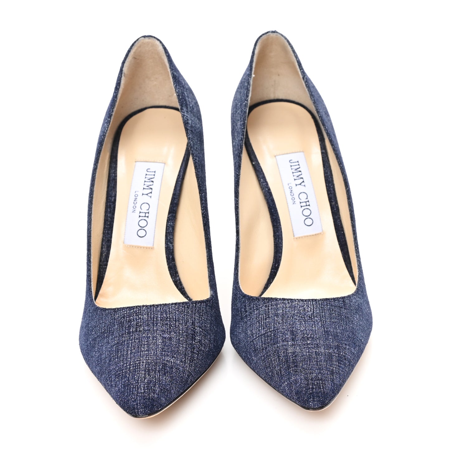 Denim Pointy Toe Romy 100 Pumps 37.5 Light Indigo