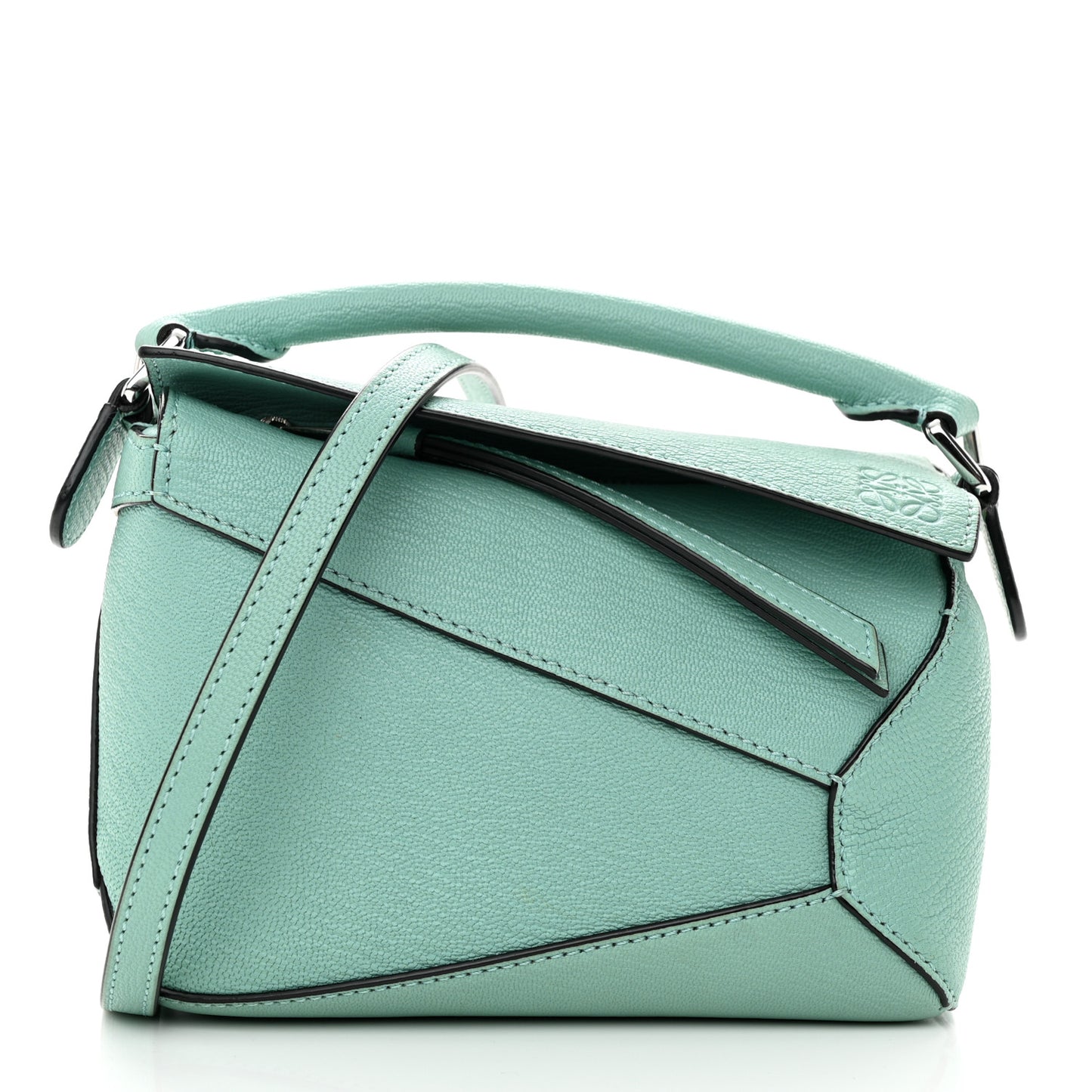 Calfskin Mini Puzzle Edge Bag Fresh Mint