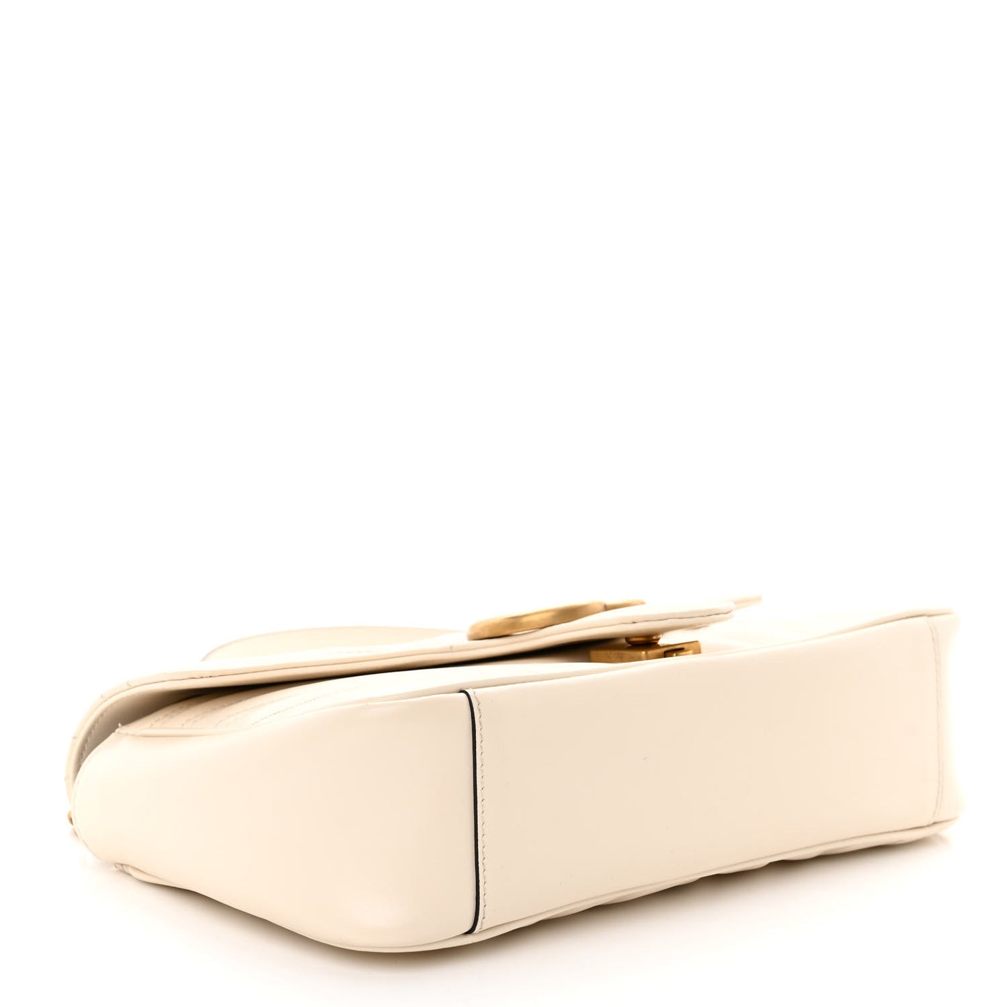 Calfskin Matelasse Small GG Marmont Shoulder Bag White