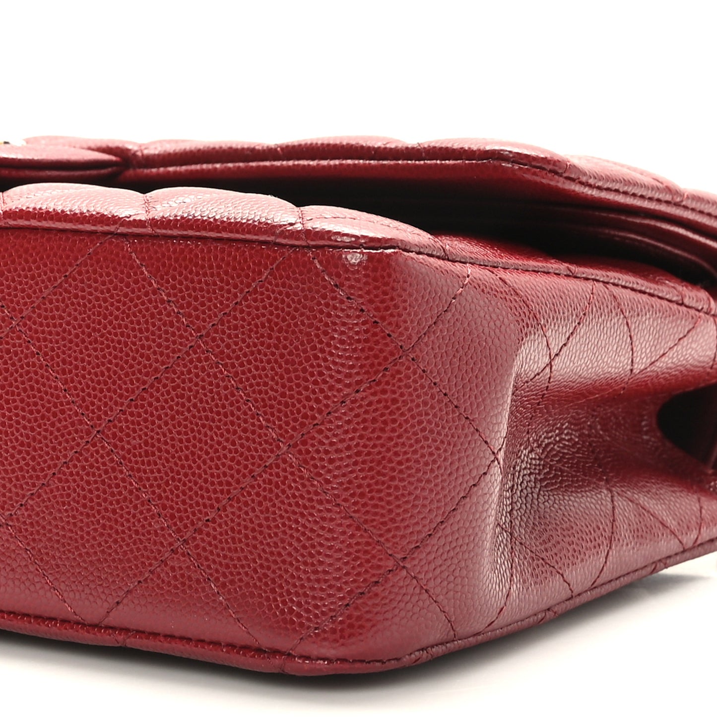 Caviar Quilted Medium Double Flap Burgundy