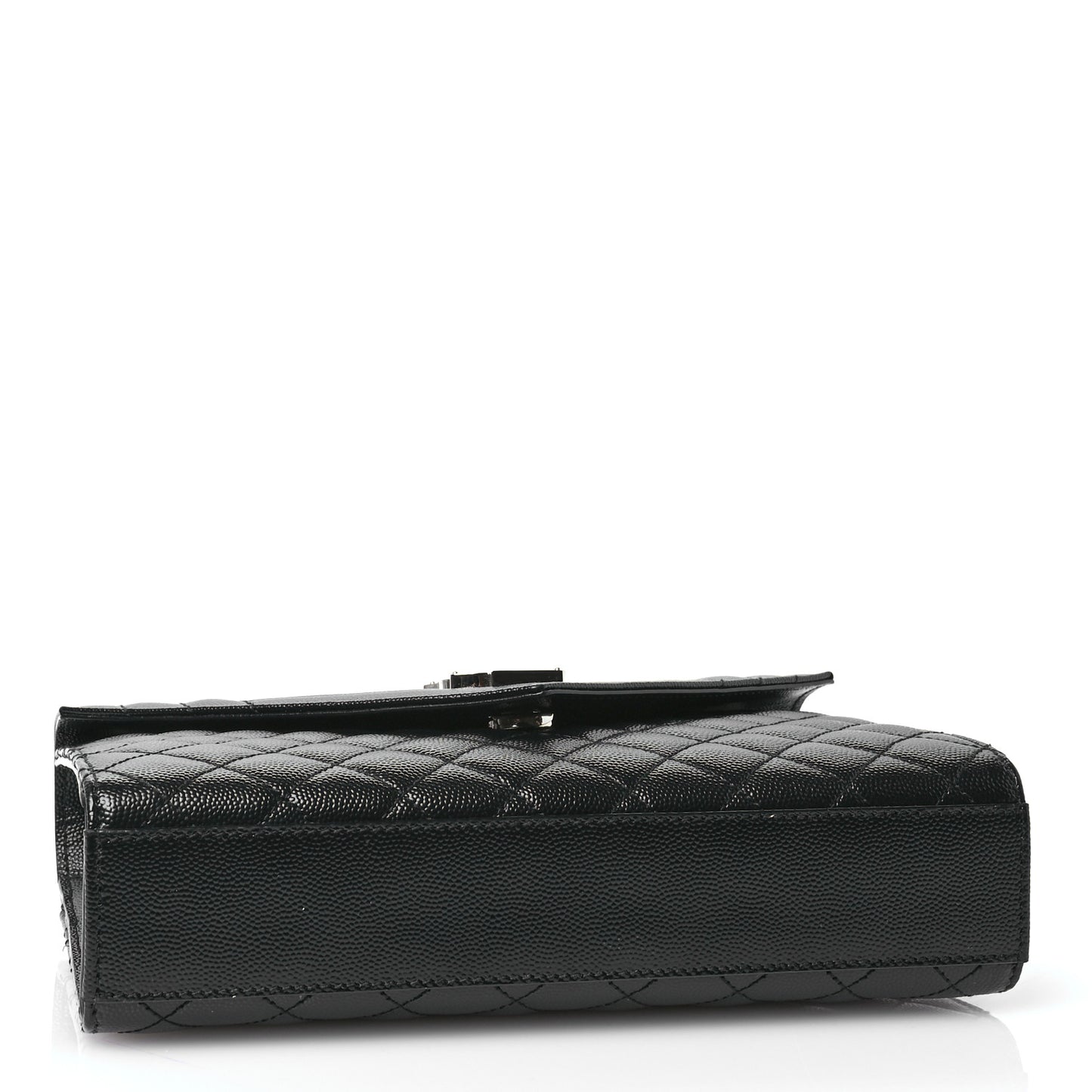 Grain De Poudre Textured Mixed Matelasse Triquilt Medium Monogram Satchel Black