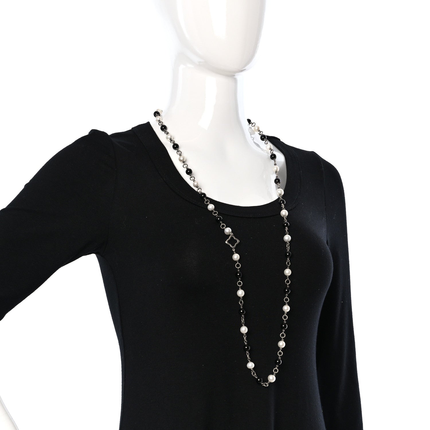 David Yurman Sterling Silver Black Onyx Pearl Bijoux Necklace 4 of 4