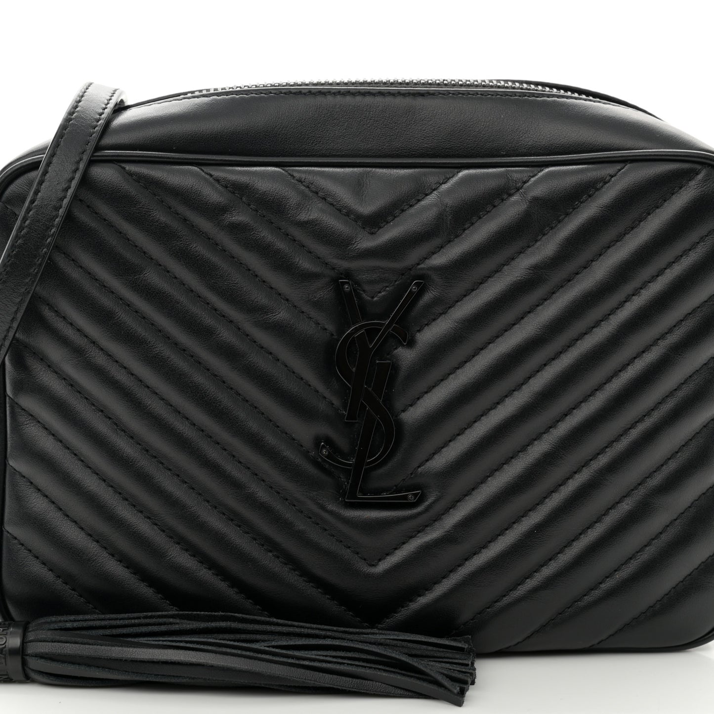 Calfskin Matelasse Monogram Monochrome Lou Camera Bag Black