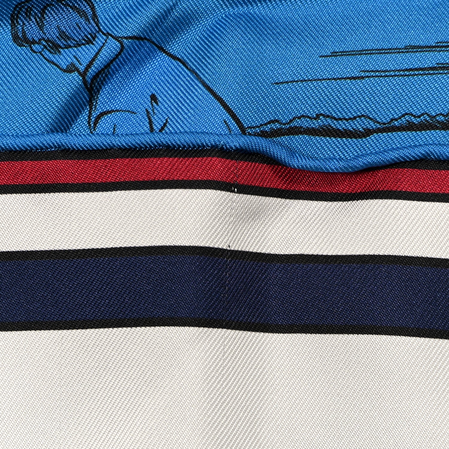 Hermes Silk Carre Wow Double Face Scarf 90 Bleu Vert Bleu Dur 6 of 6