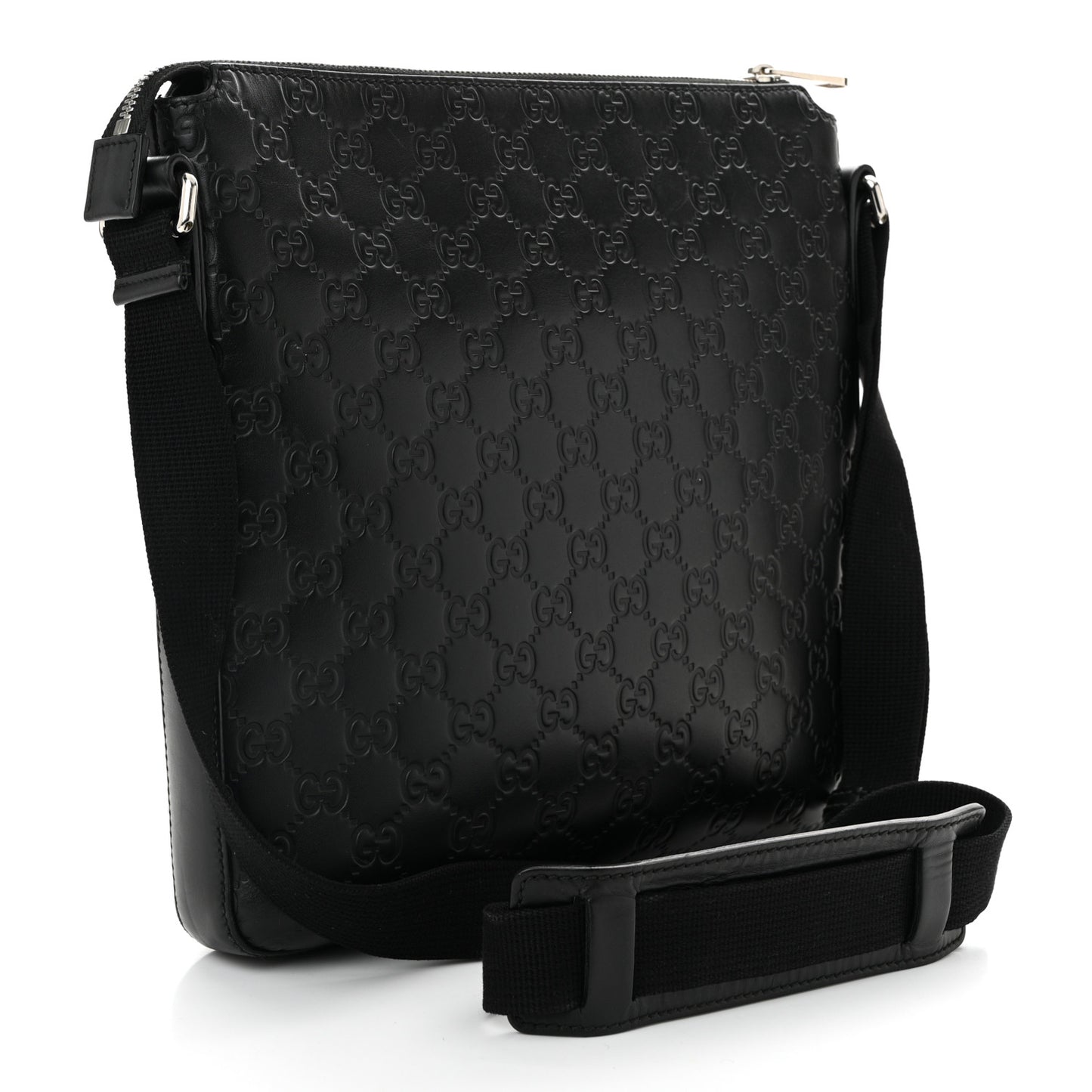 Guccissima Signature Medium Flat Messenger Bag Black