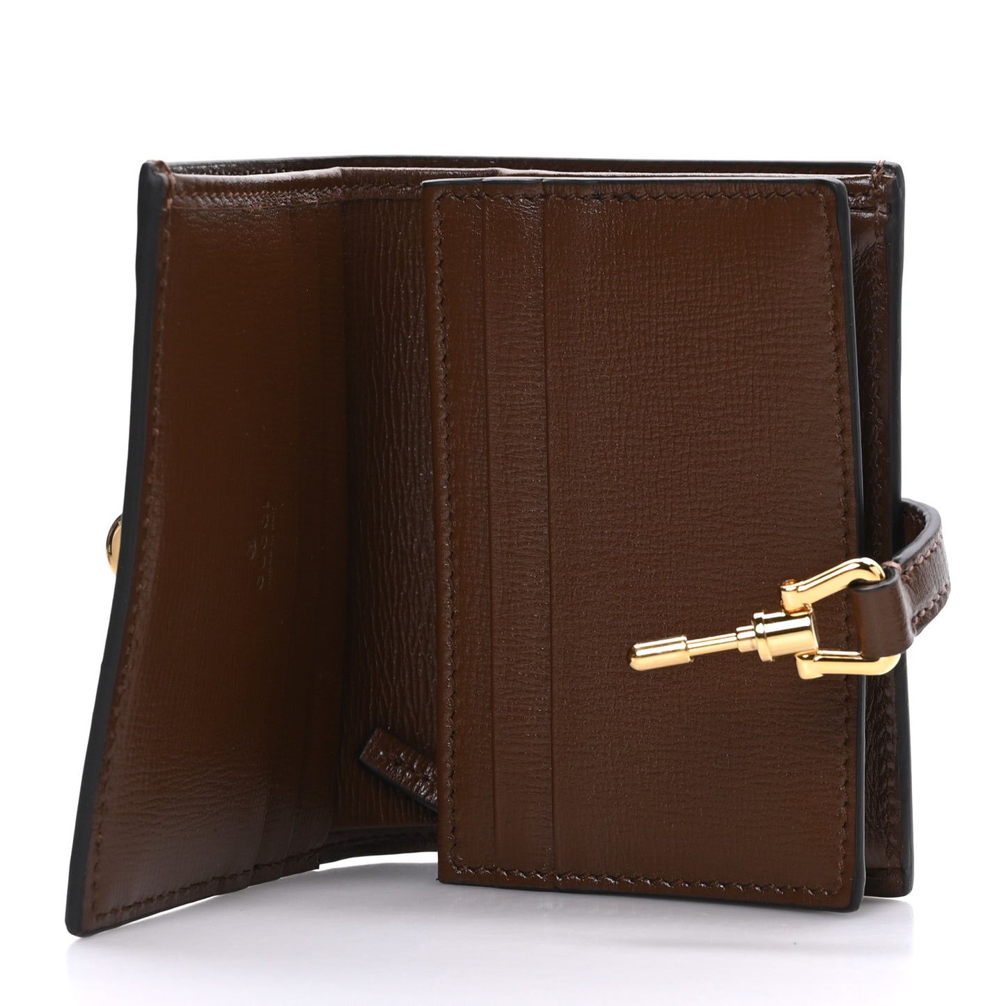 GG Supreme Monogram Textured Calfskin Web Jackie 1961 Card Case Beige Ebony Brown Sugar