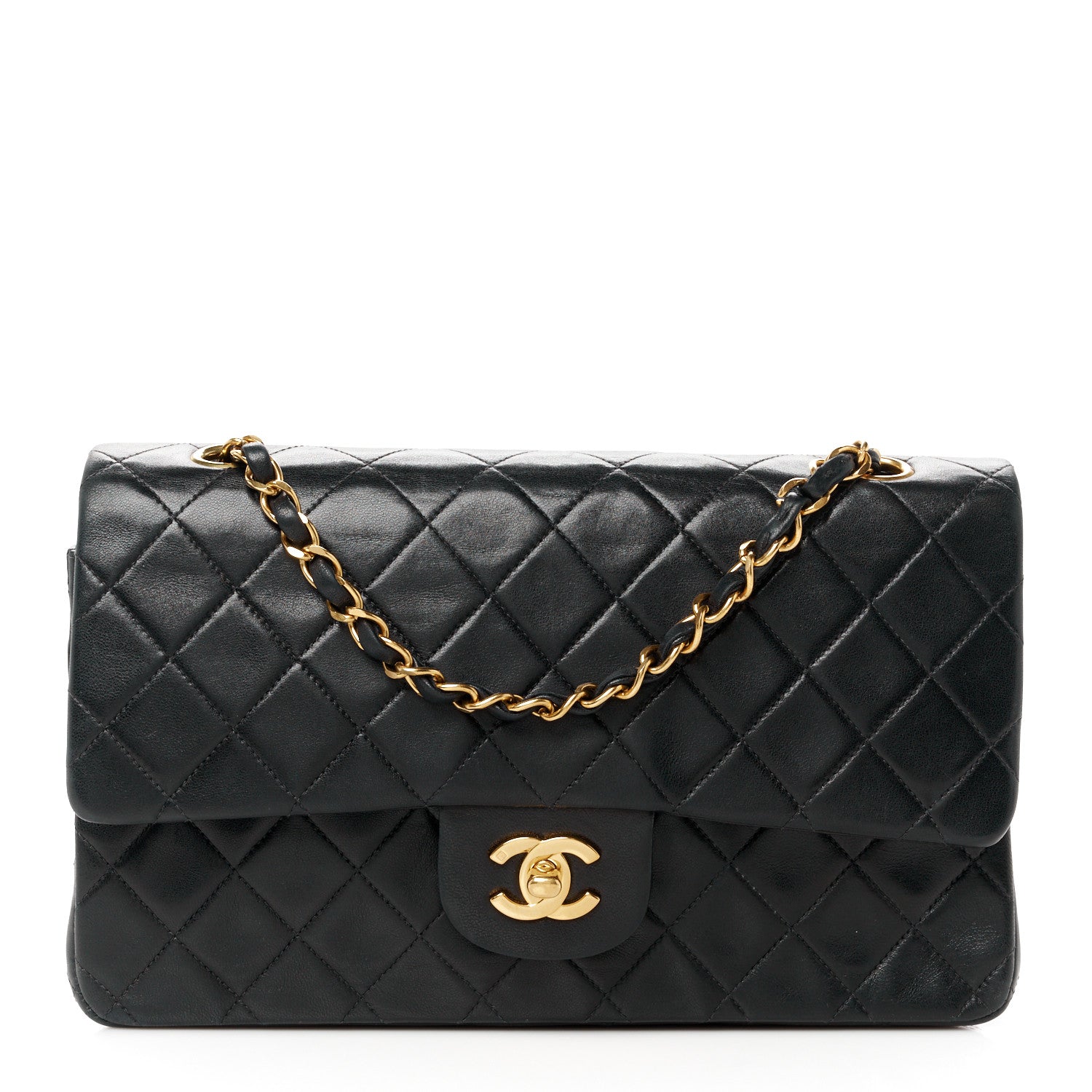 Chanel Lambskin Quilted Medium Double Flap Black 1 of 12