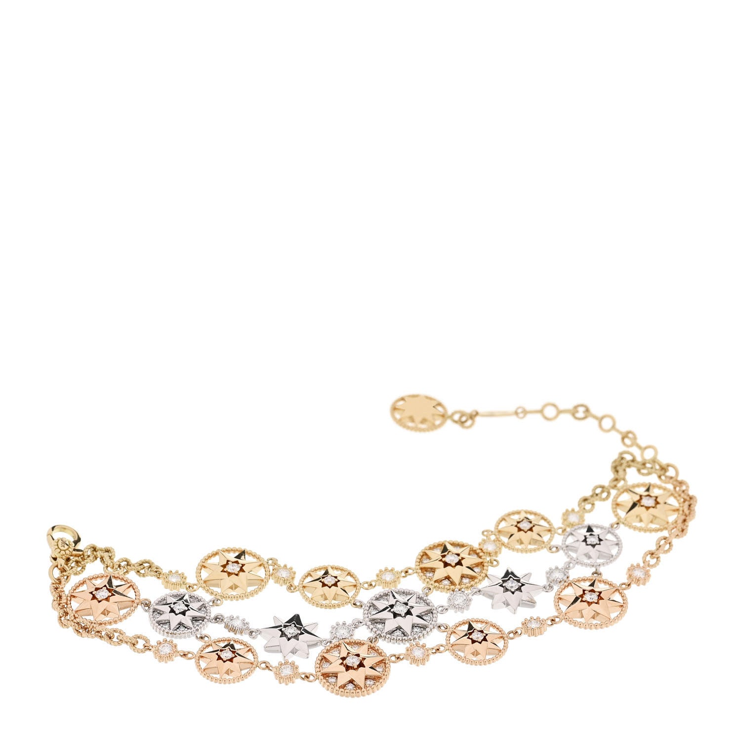 Christian Dior 18K Yellow White Rose Gold Diamond Rose et Etoile
