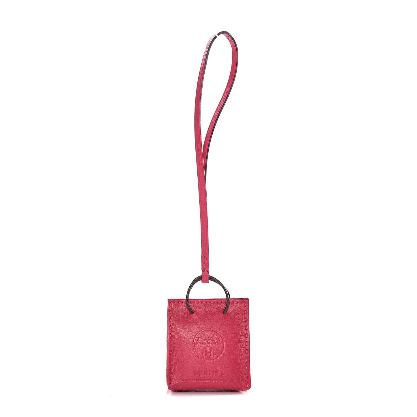 Milo Lambskin Swift Shopping Bag Charm Rose Mexico