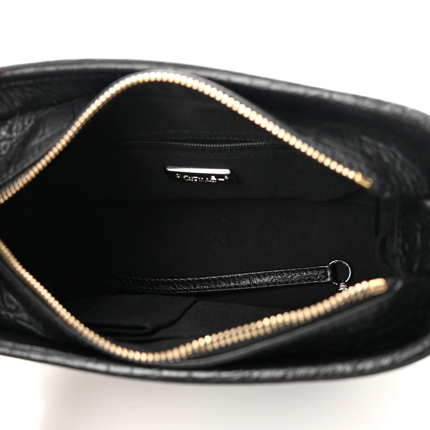 Calfskin Crocodile Embossed Small Gabrielle Cocodile Hobo Black
