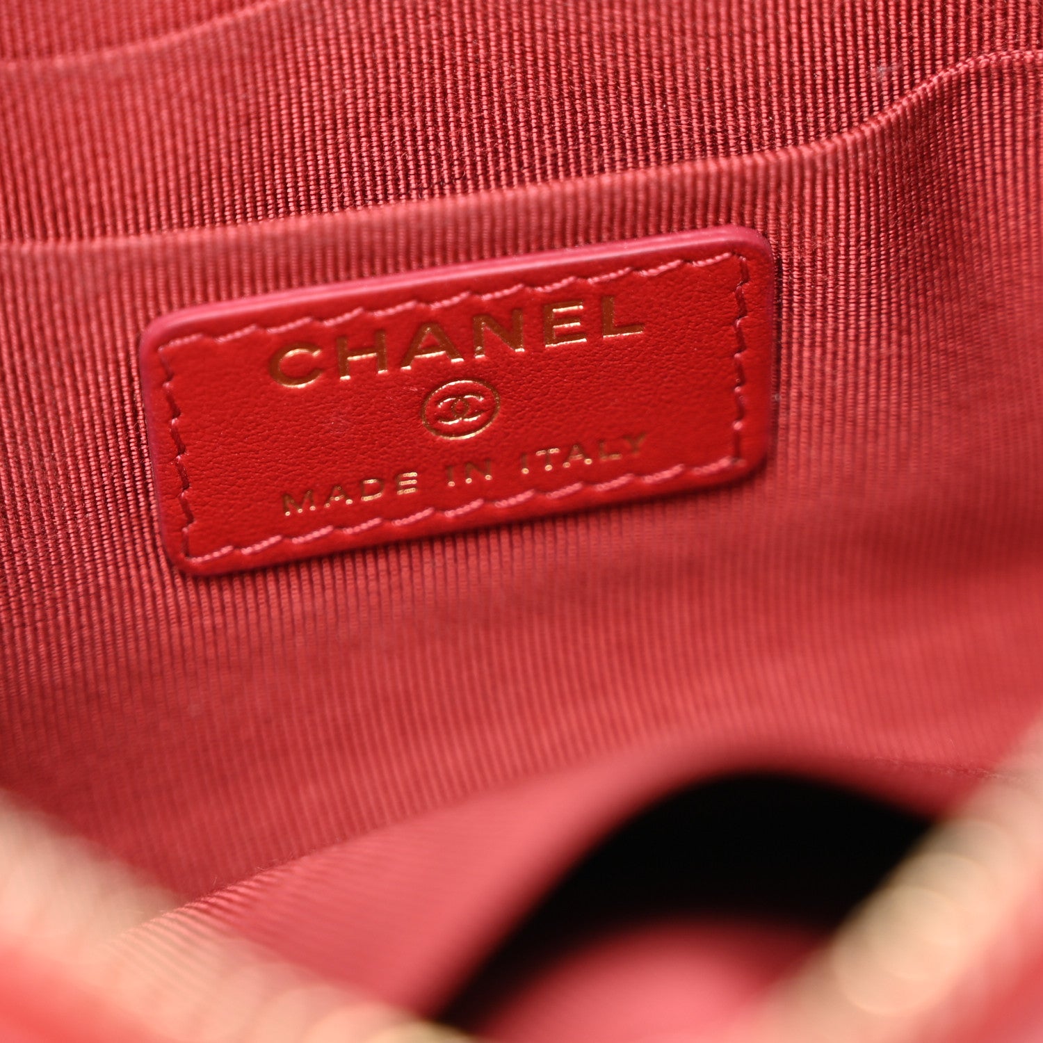 Chanel Caviar Camellia Embossed Cosmetic Pouch Red 6 of 10