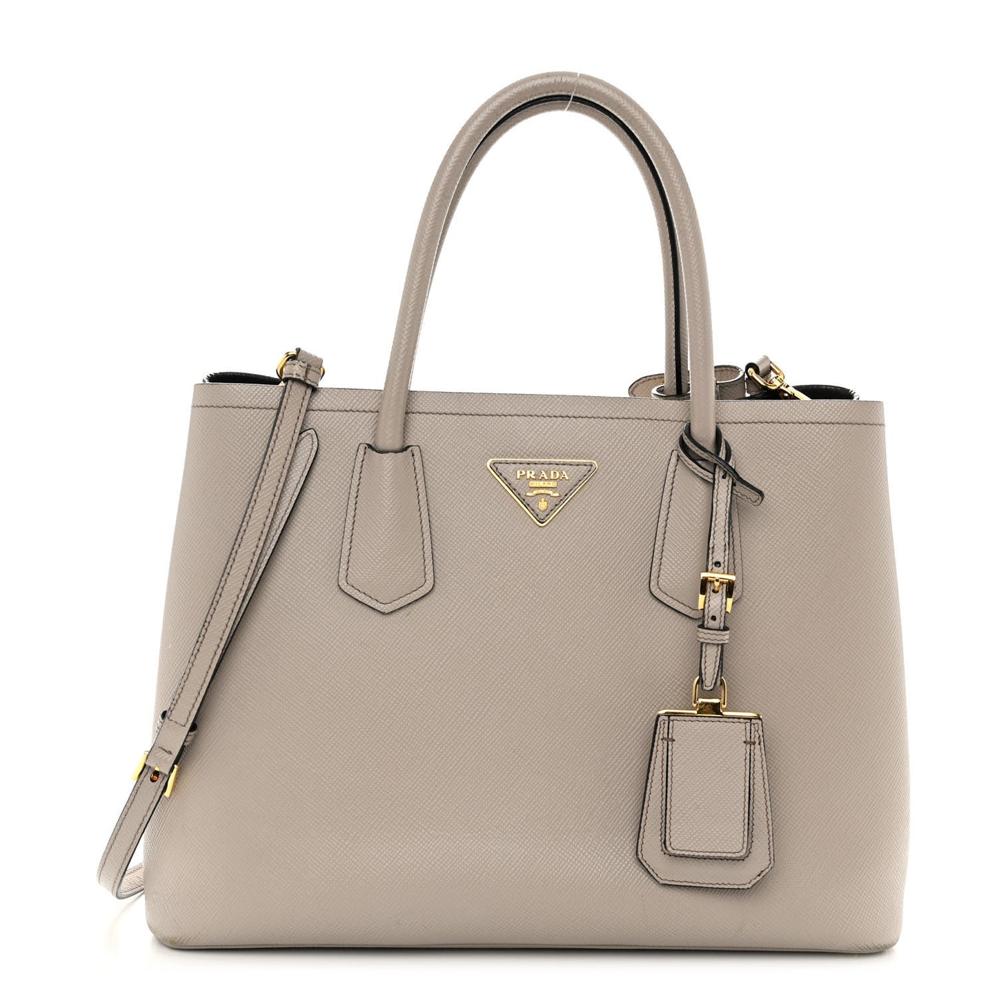 Saffiano Cuir Small Double Bag Pomice