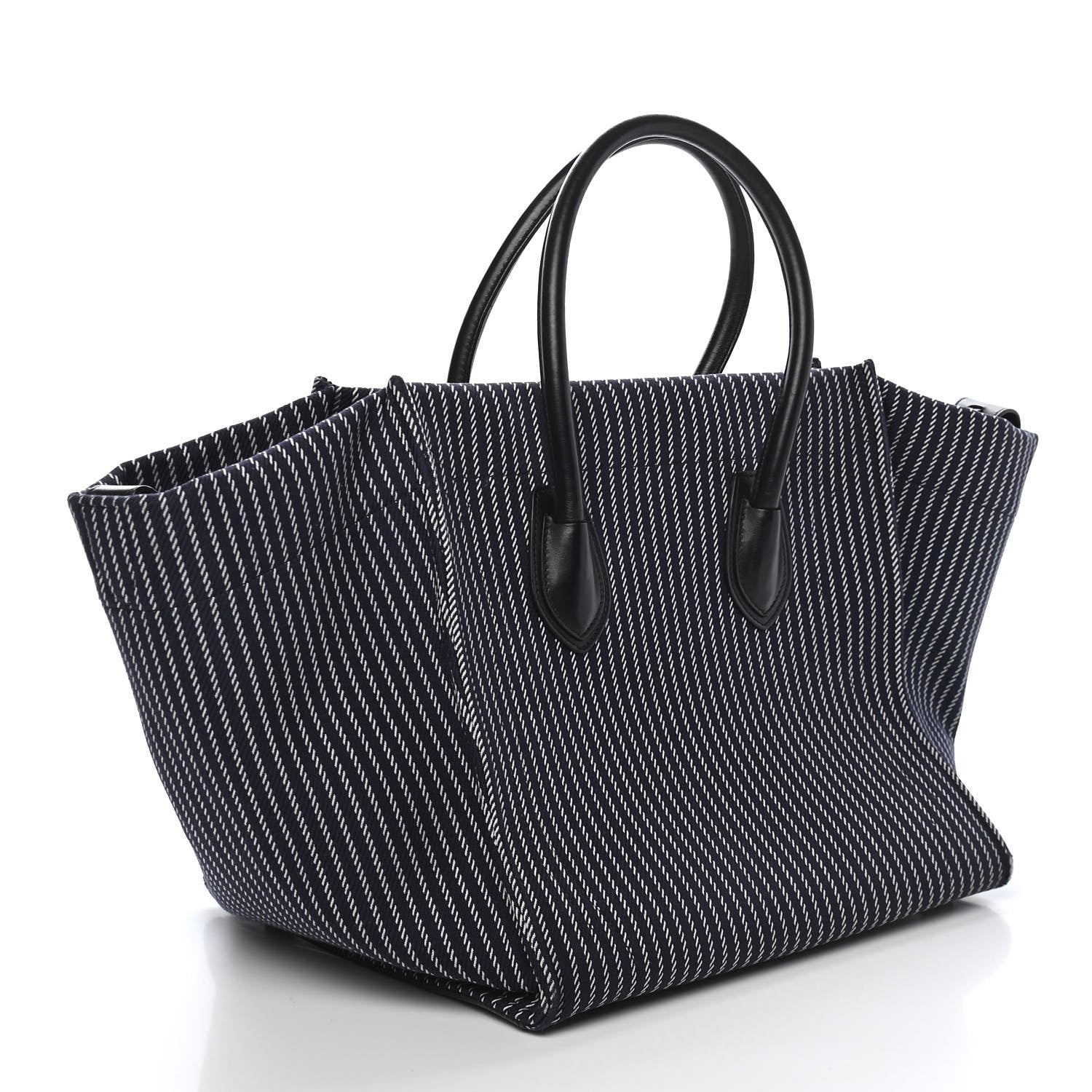 Celine Cotton Canvas Striped Phantom Luggage Navy White 2 of 9