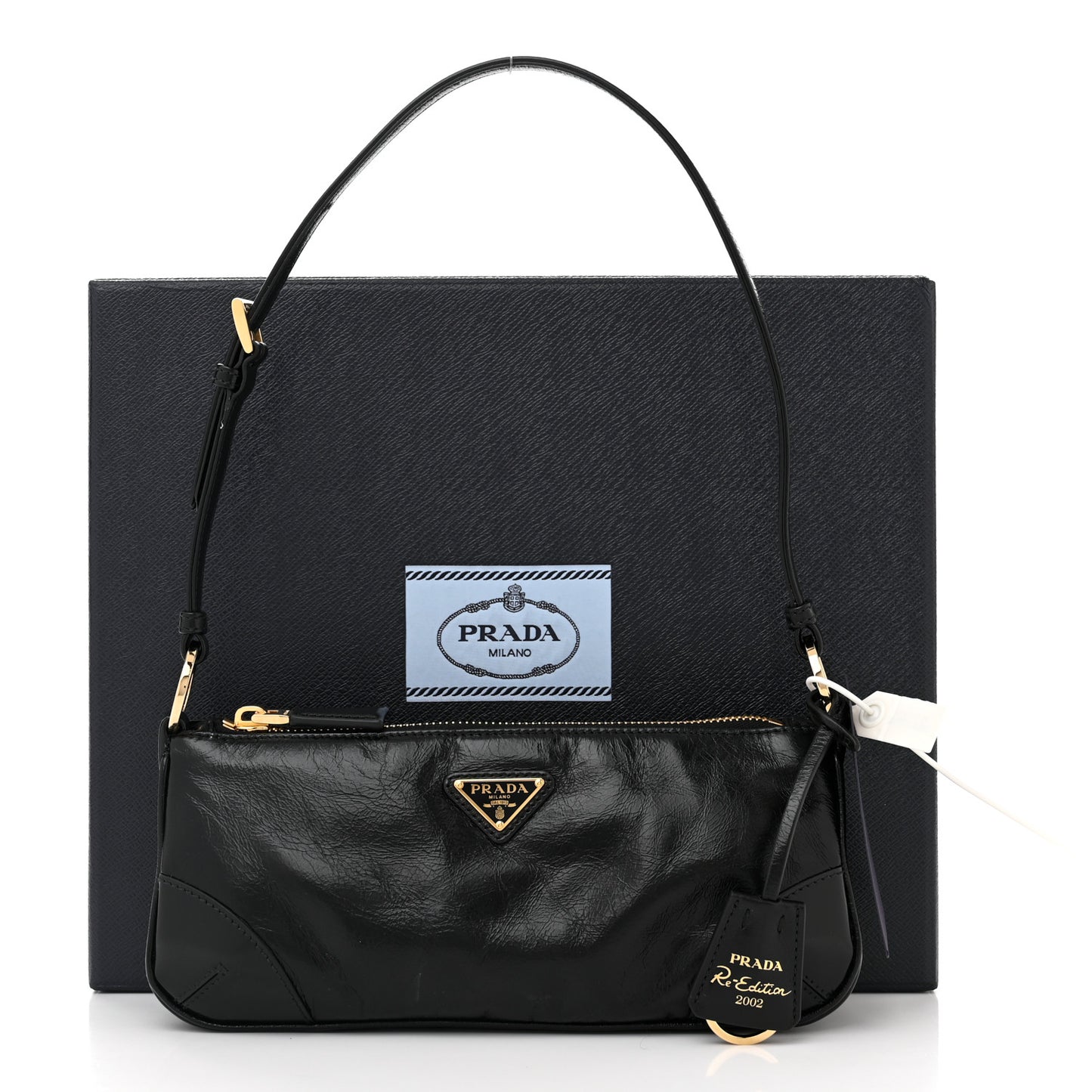 Soft Lux Calfskin Re-Edition 2002 Shoulder Bag Black