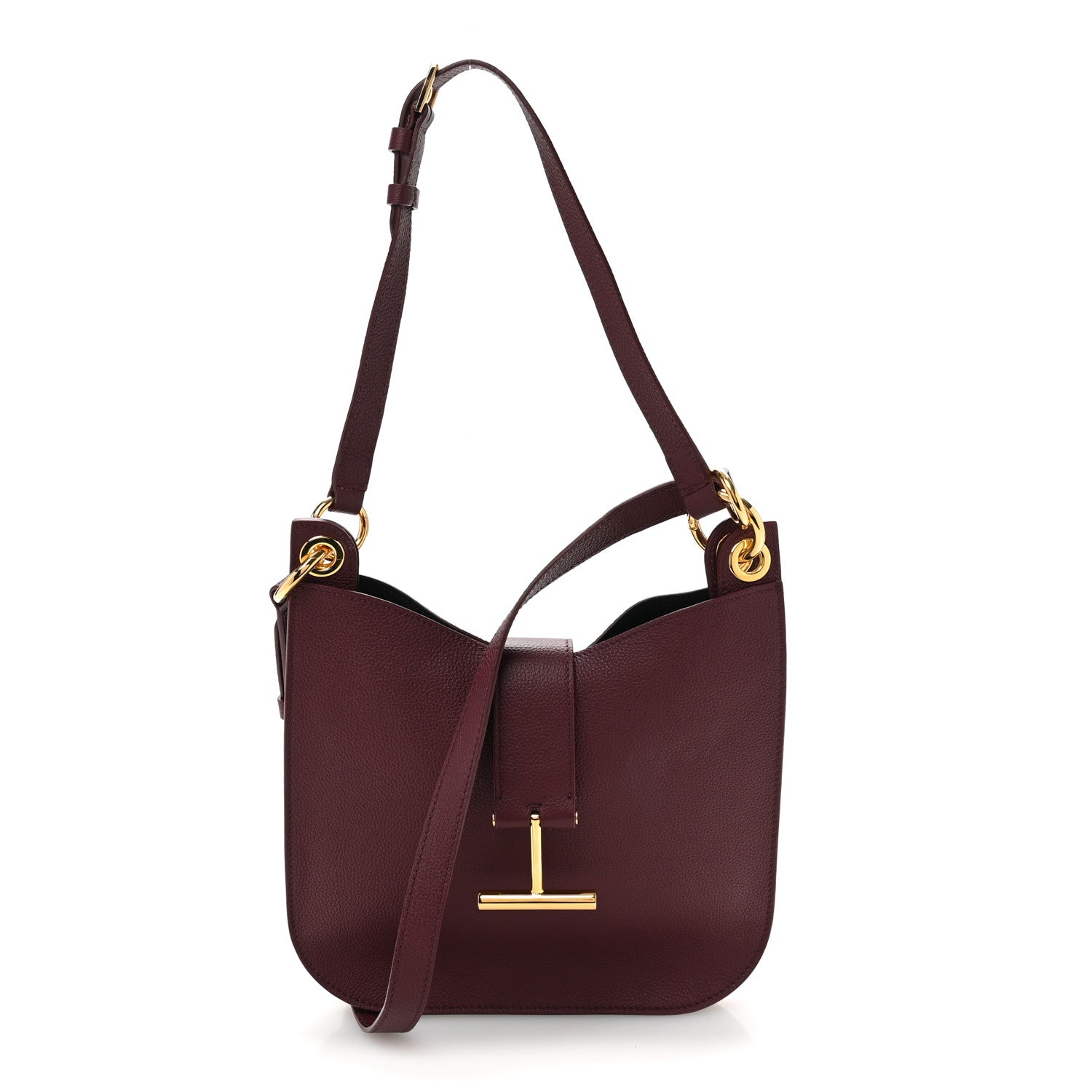 Tom Ford Grain Calfskin Small Tara Crossbody Red Plum 1 of 13