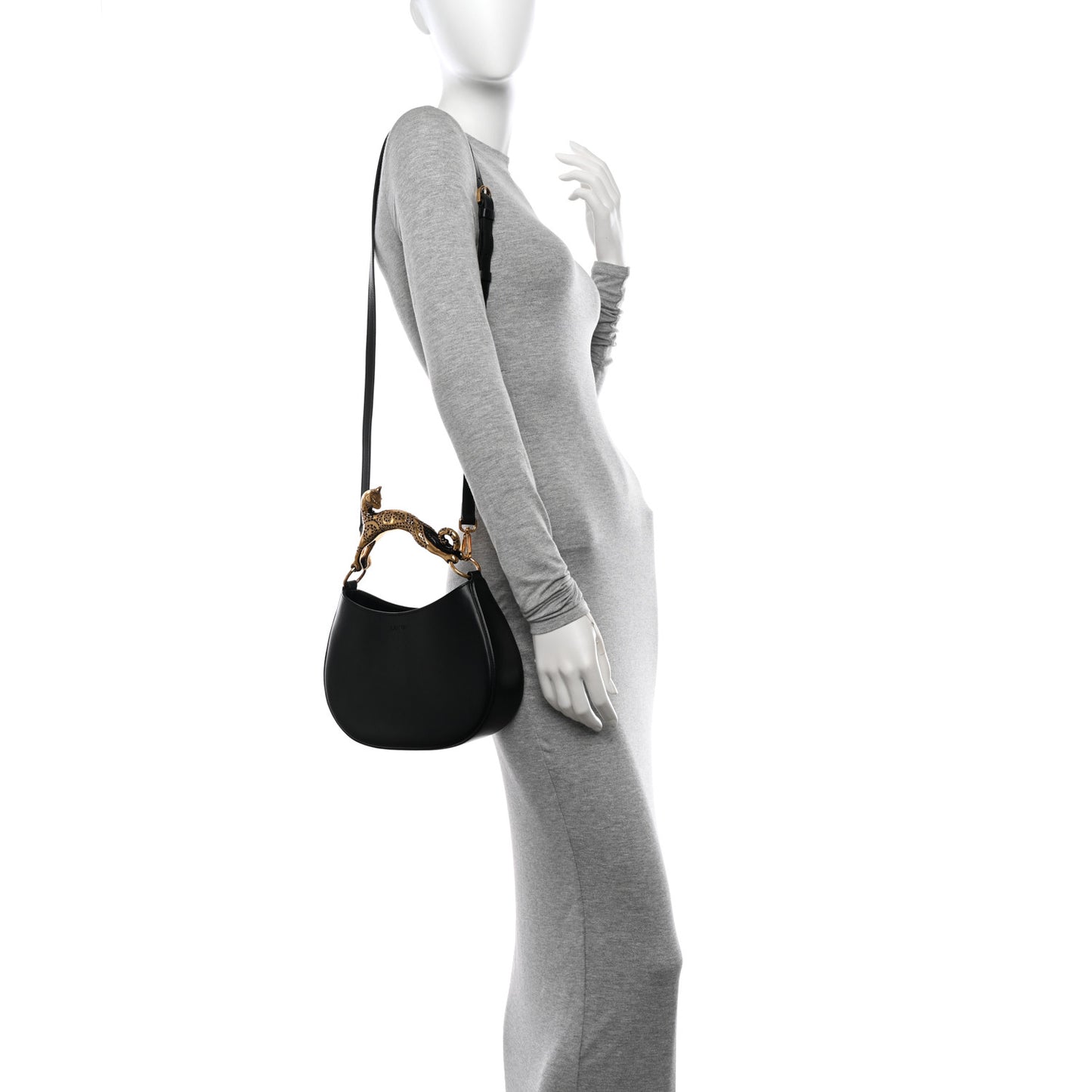 Lambskin Cat Hobo Black