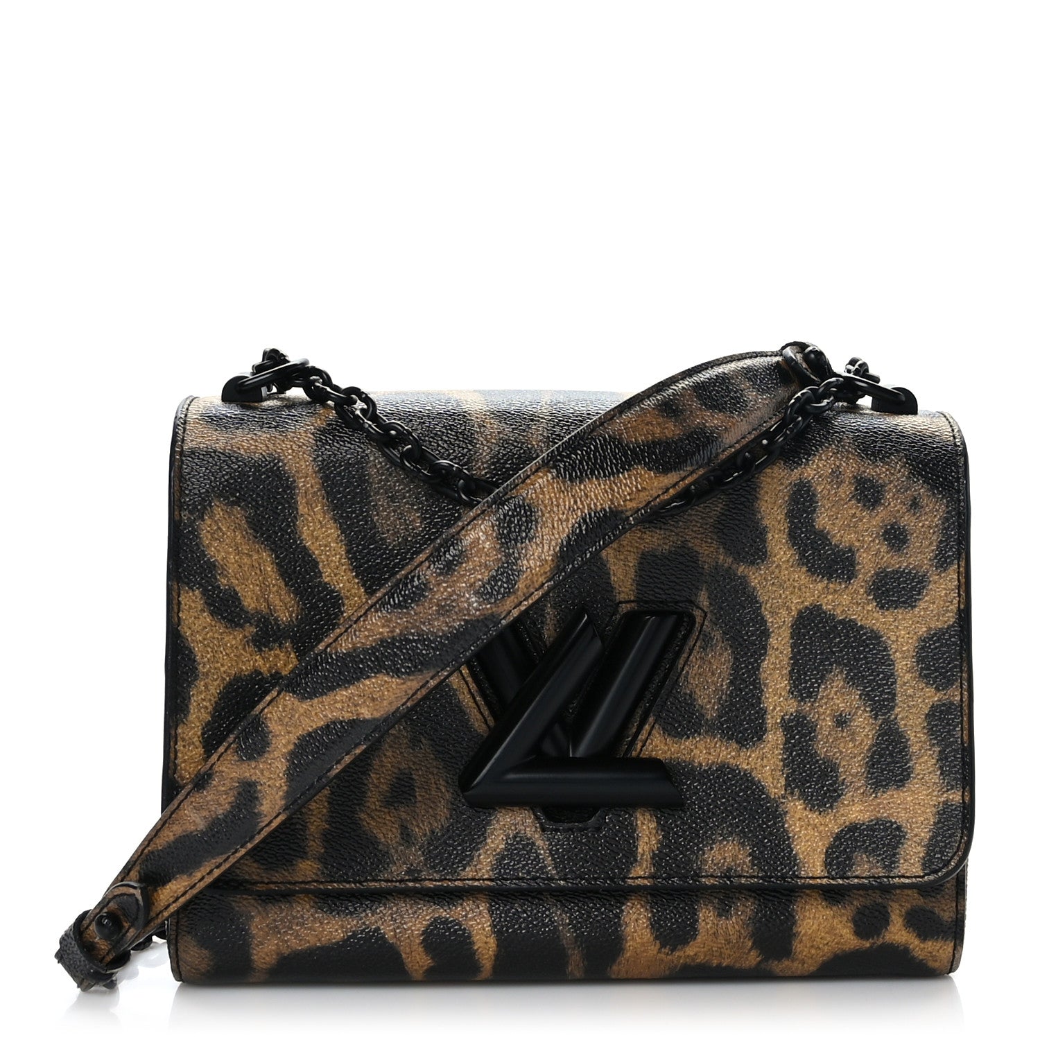Louis Vuitton Calfskin Wild Animal Print Twist Shoulder Bag MM