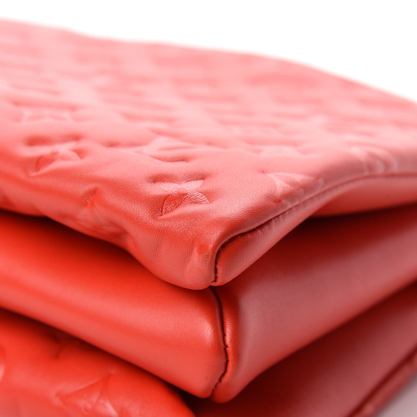 Lambskin Embossed Monogram Coussin PM Red