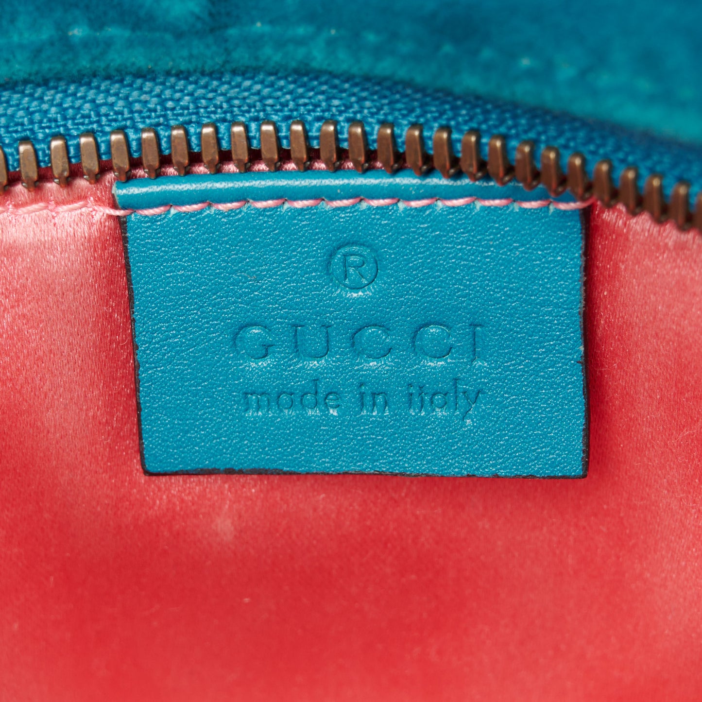 Velvet Matelasse Small GG Marmont Chain Shoulder Bag Pavone Cyan
