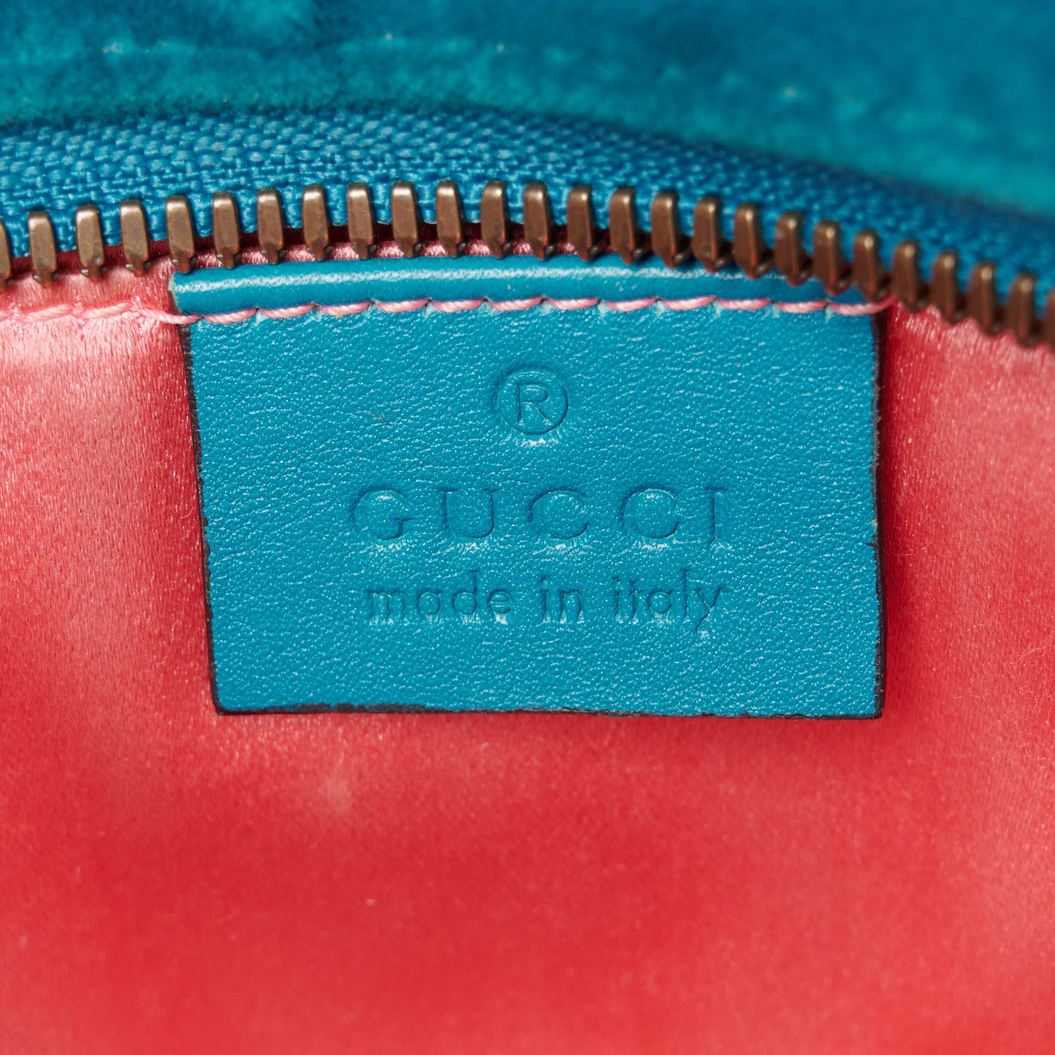 Gucci Velvet Matelasse Small GG Marmont Chain Shoulder Bag Pavone Cyan 6 of 11