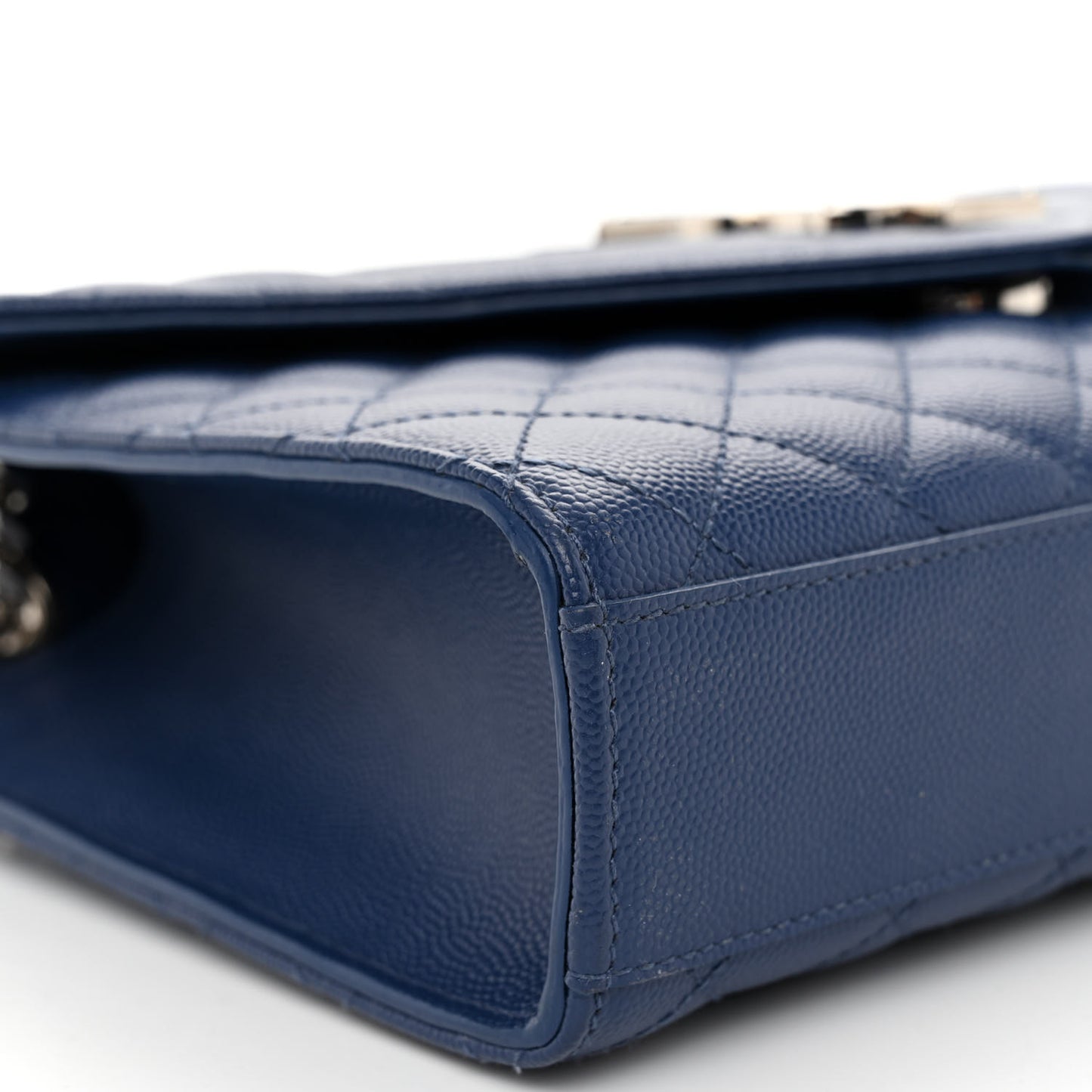 SAINT LAURENT Grain De Poudre Textured Mixed Matelasse Triquilt Medium Monogram Satchel Denim