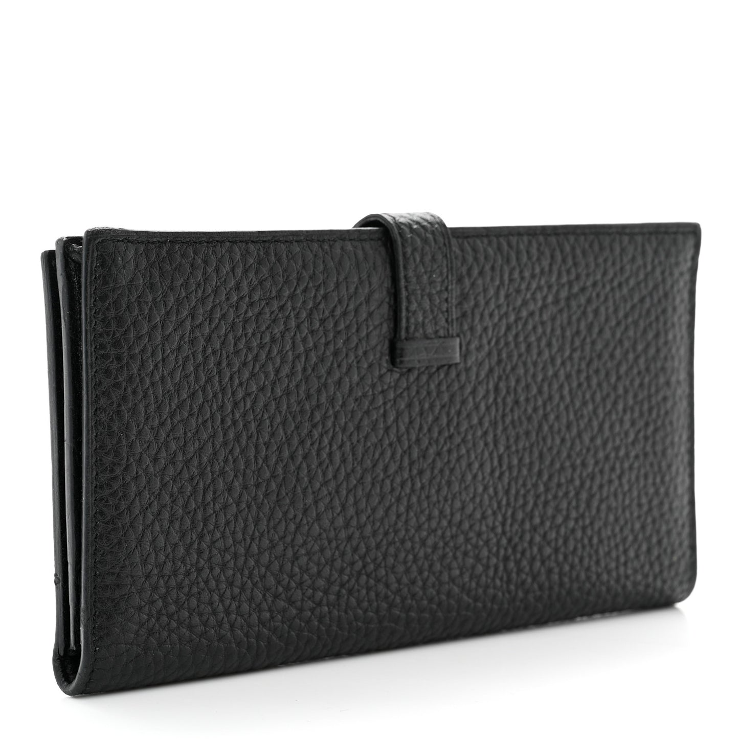 Taurillon Clemence Bearn Gusset Wallet Black
