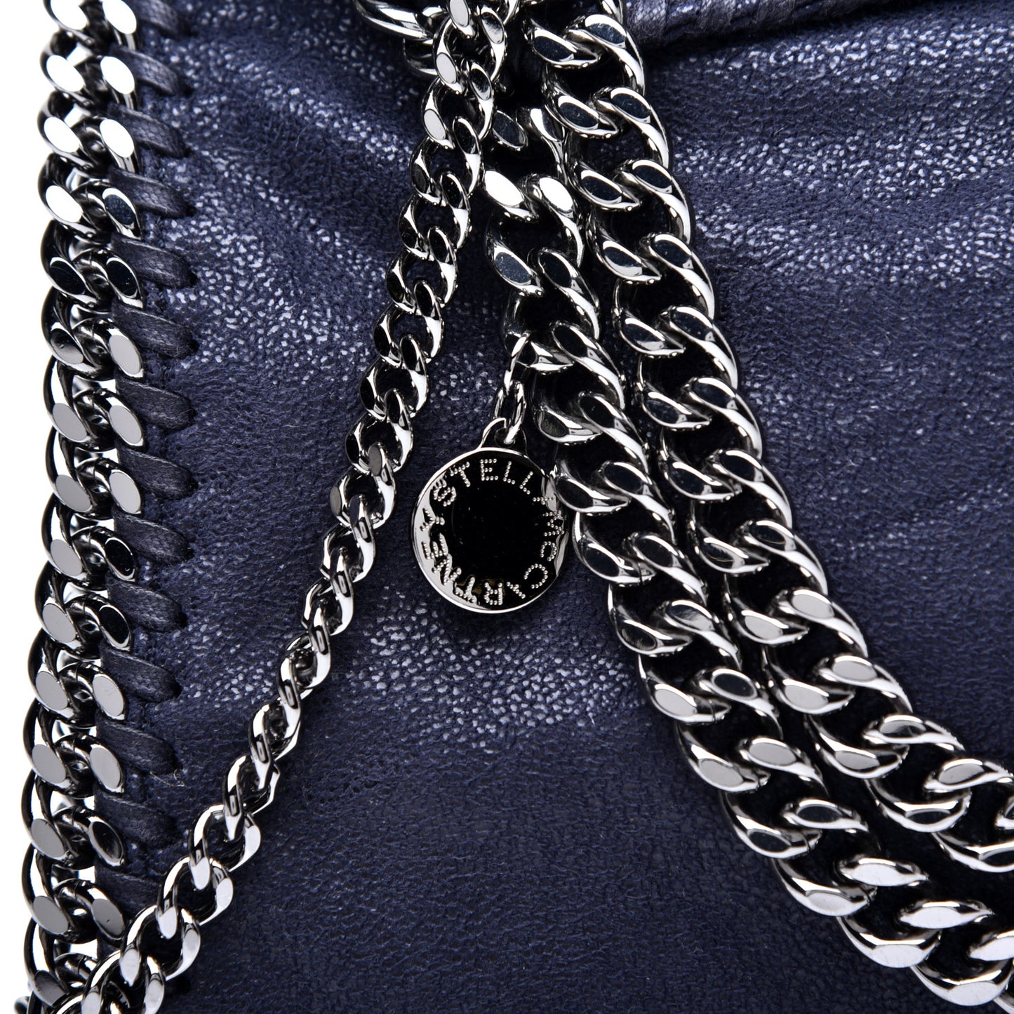 Shaggy Deer Mini Falabella Fold Over Tote Navy