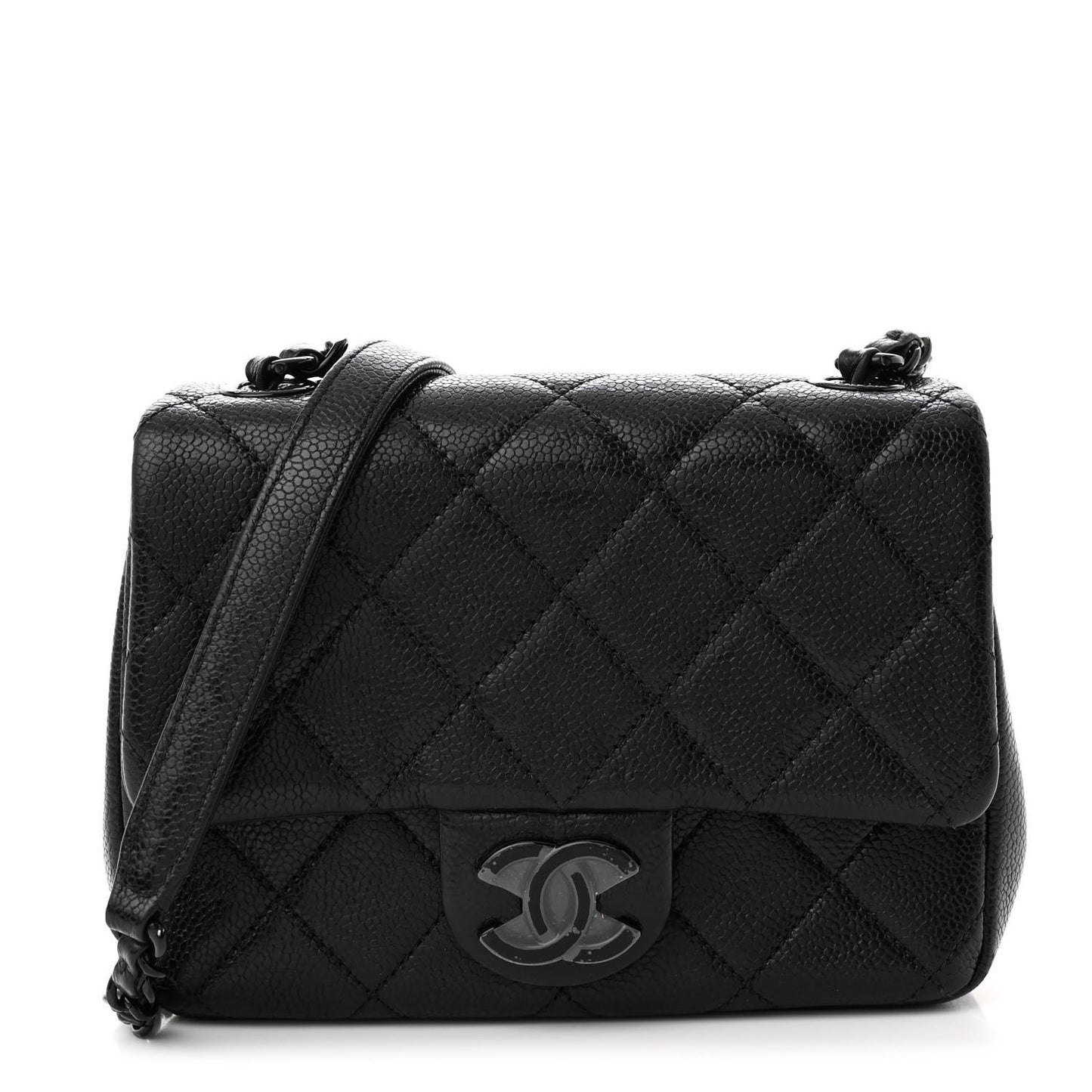 Caviar Quilted Incognito Mini Square Flap Black