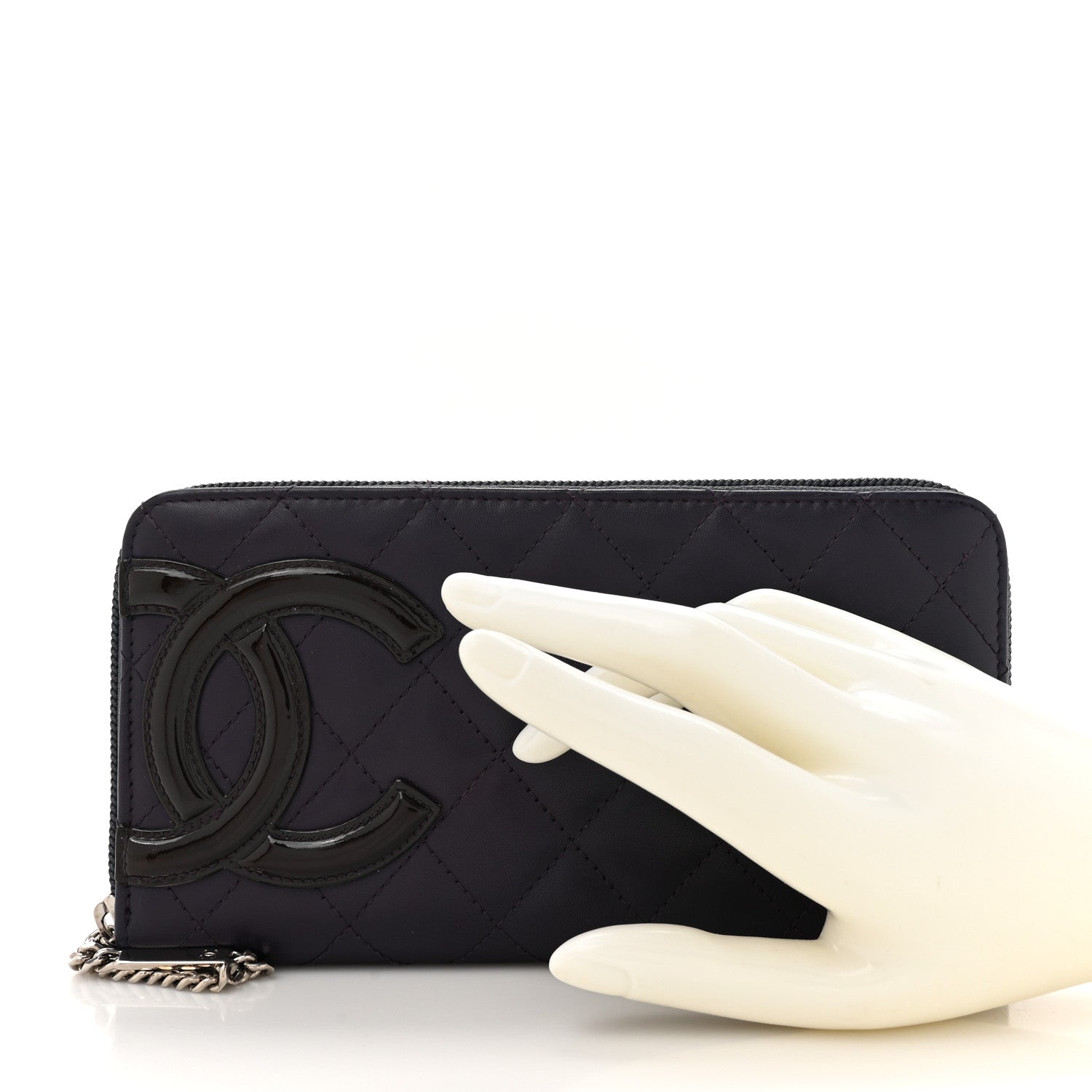 Chanel Calfskin Cambon Zip Around Organizer Wallet Purple 4 of 22