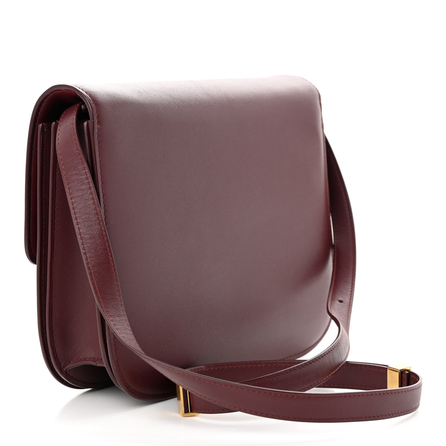 Box Calfskin Medium Classic Box Flap Bag Burgundy