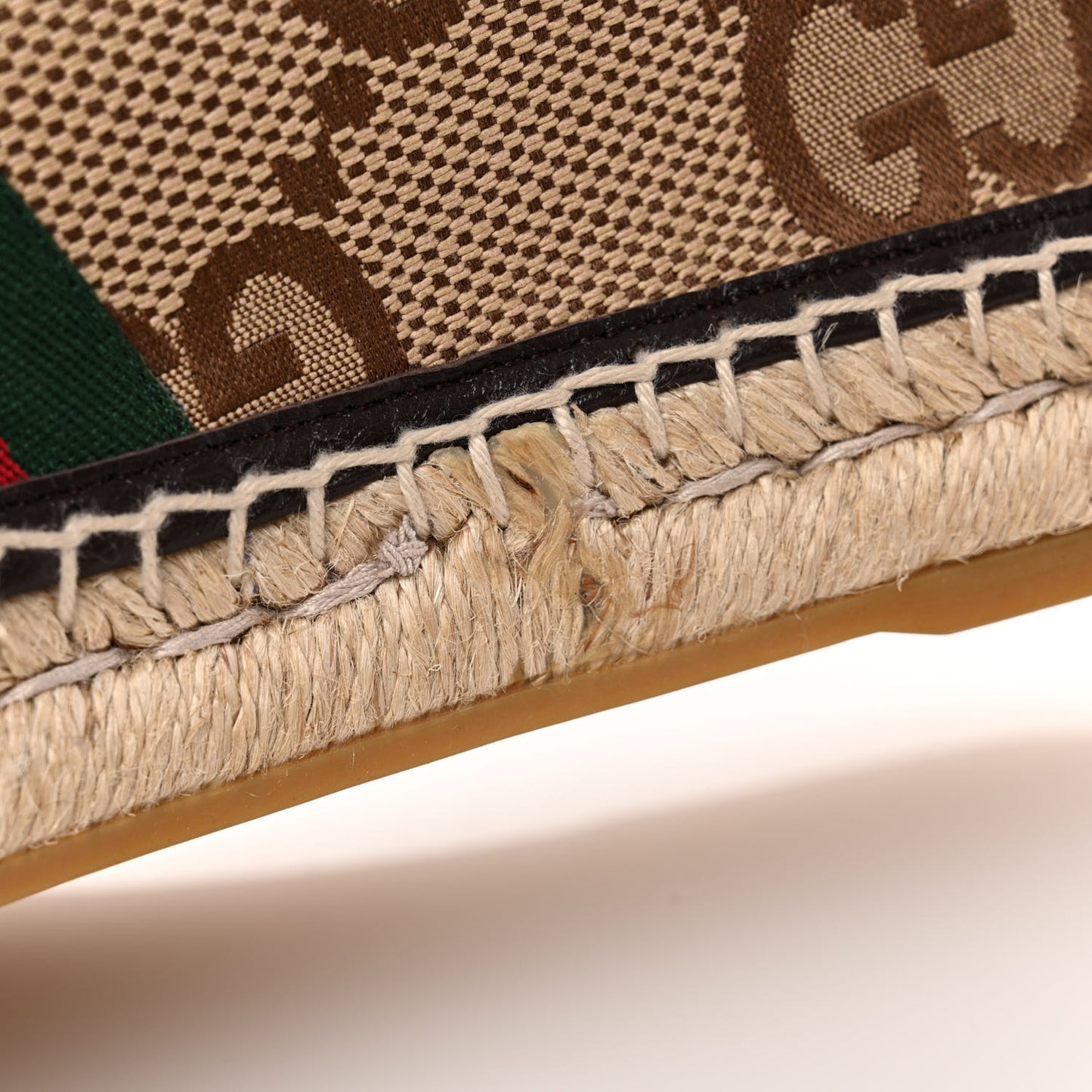 Monogram Macro GG Web Mens Espadrille Sneakers 8 Camel Ebony Cocoa