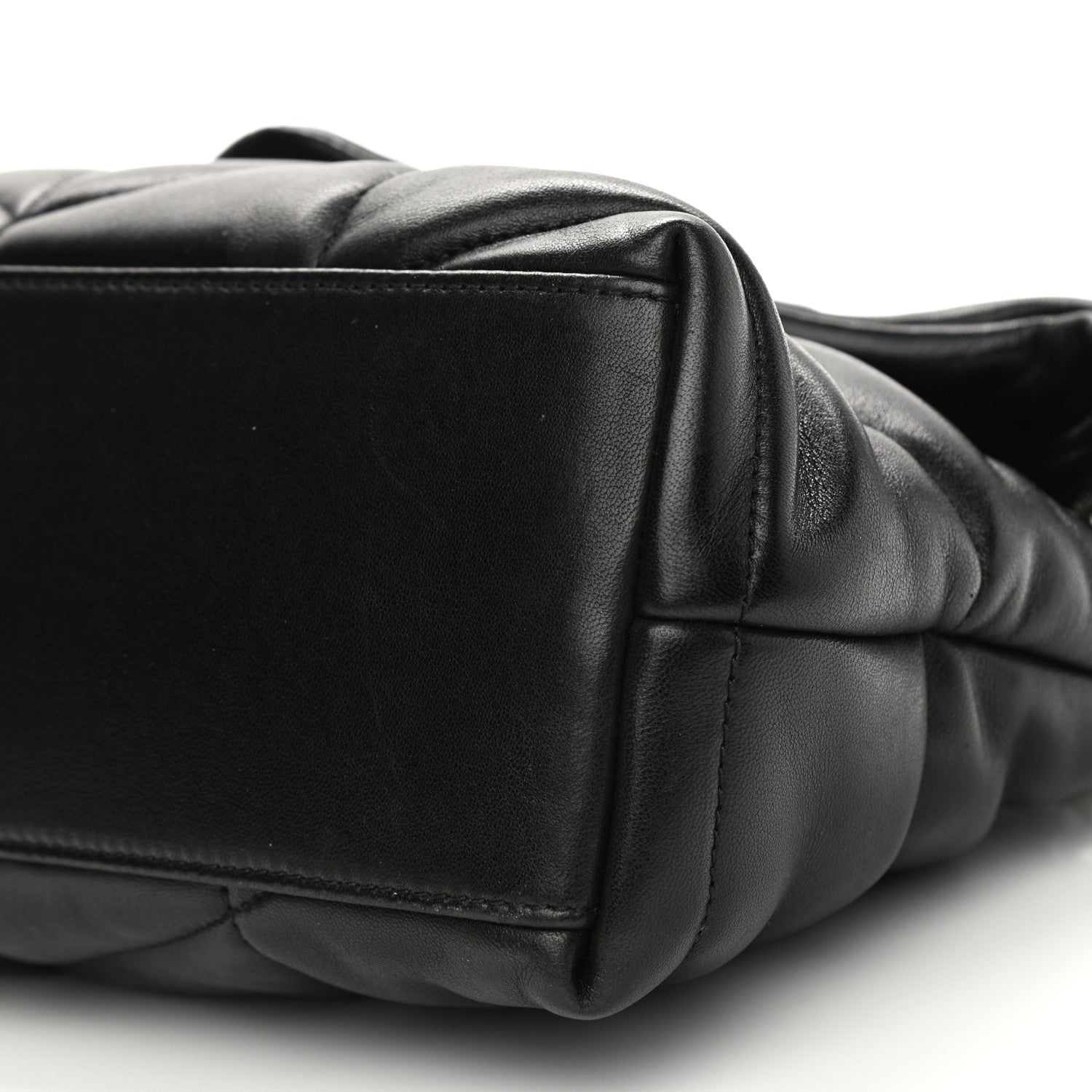 Saint Laurent Lambskin Quilted Small Loulou Puffer Monogram Chain Satchel Black 11 of 12