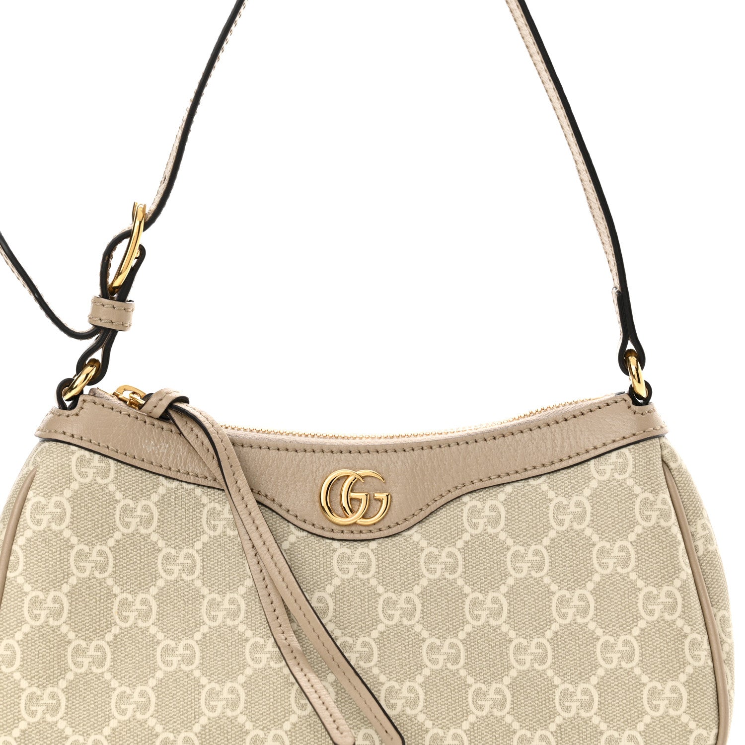 Gucci GG Supreme Monogram Textured Dollar Calfskin Small Ophidia Hobo Beige Mystic White Oatmeal 8 of 11