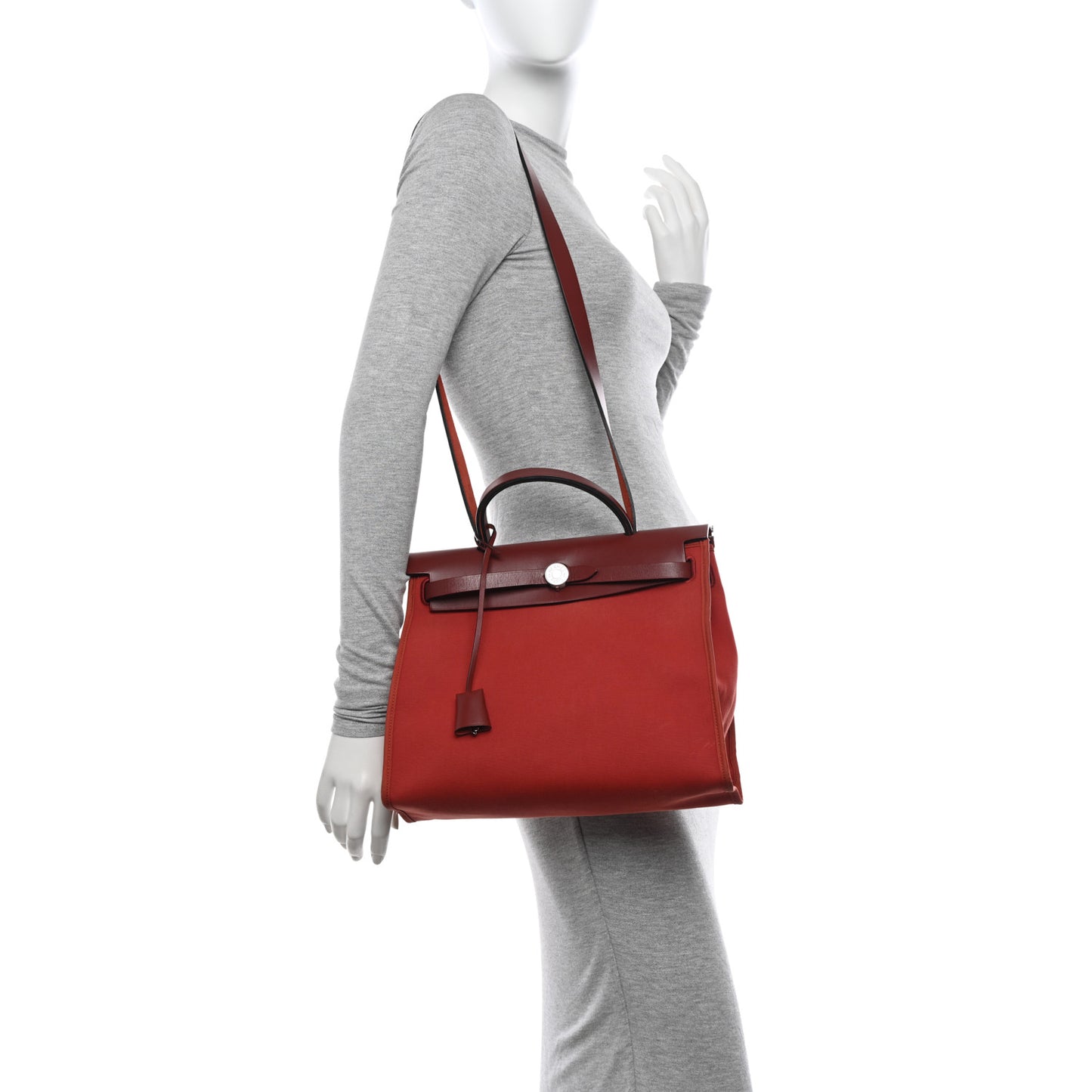 Military Toile Vache Hunter Herbag Zip 31 PM Rouge Grenat Rouge H