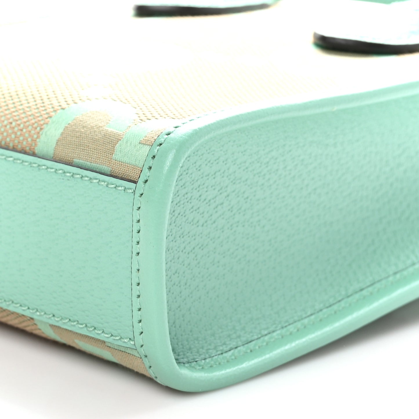 Monogram Jumbo GG Textured Dollar Calfskin Mini Tote Bag Pepperlight Mint