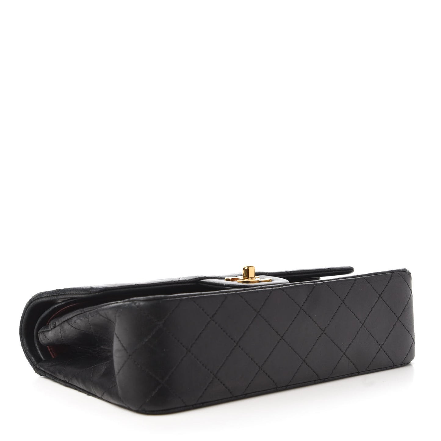 Lambskin Quilted Small Double Flap Black