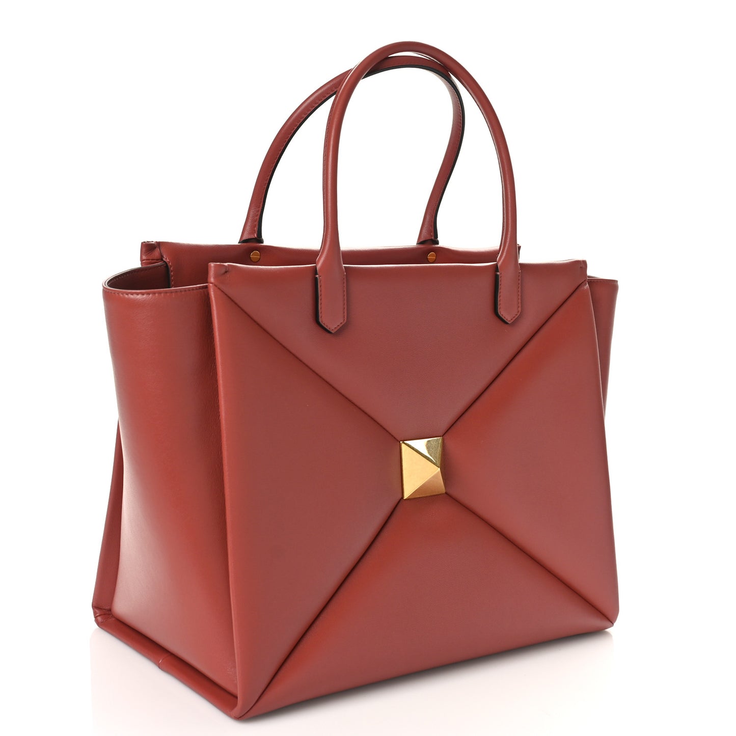 Nappa Large One Stud Handbag Gingerbread