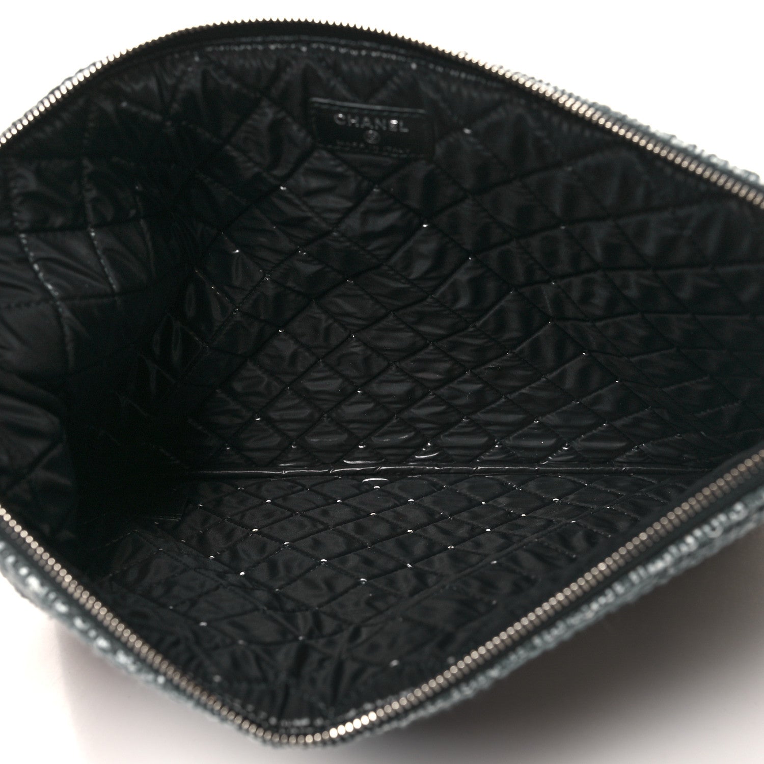 Chanel Canvas Medium Deauville Cosmetic Pouch Grey 5 of 9