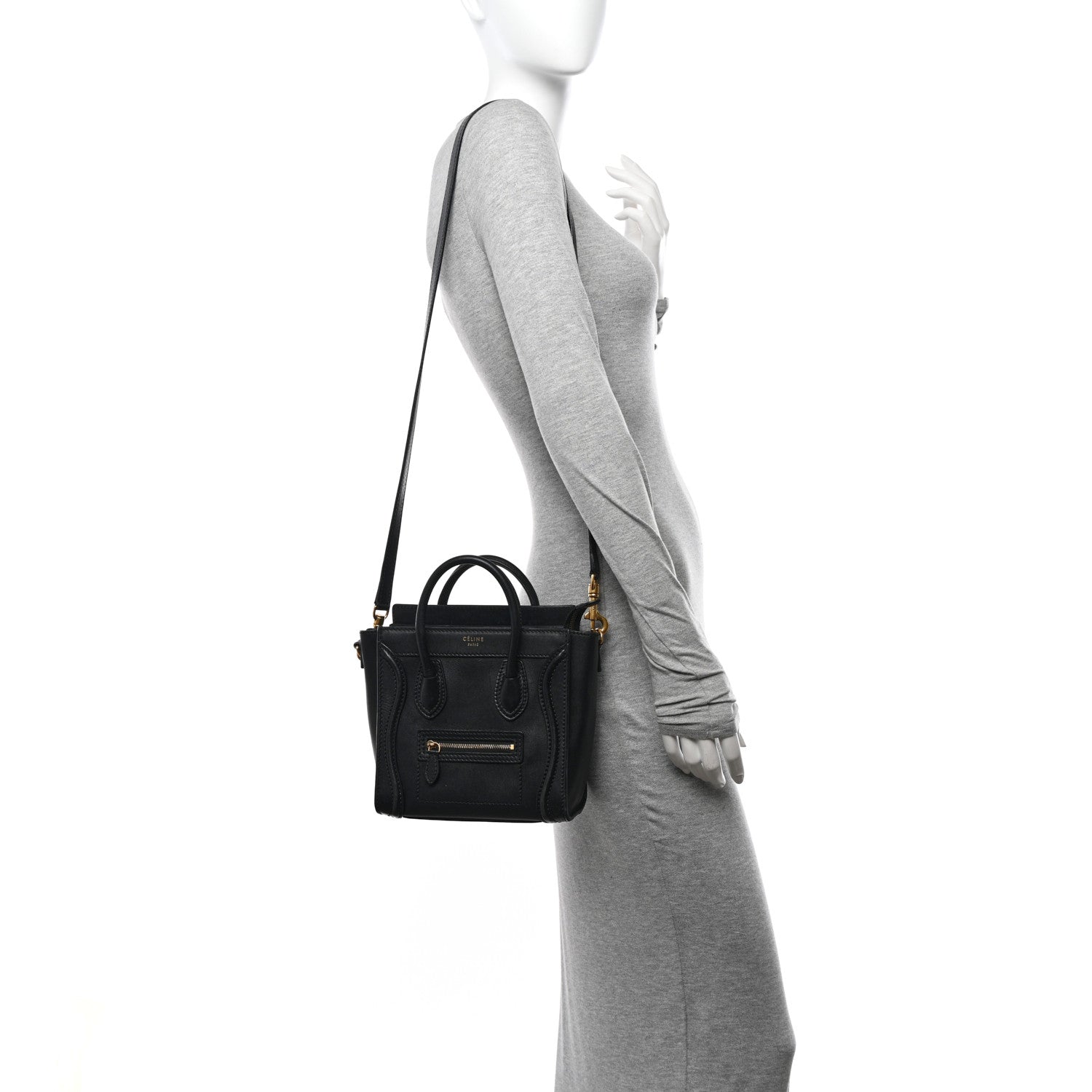 Celine Smooth Calfskin Nano Luggage Black 2 of 14