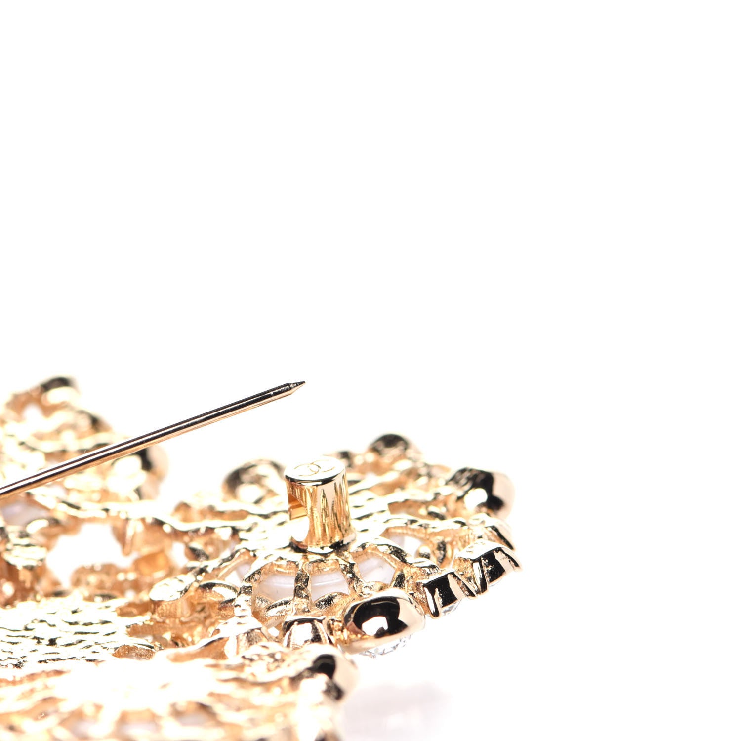 Chanel Pearl Crystal CC-Casino Brooch Gold 5 of 7