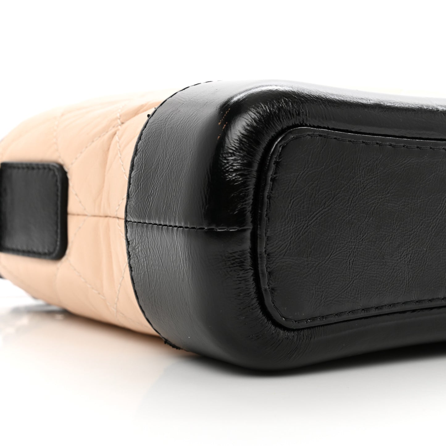 Aged Calfskin Quilted Small Gabrielle Hobo Beige Black
