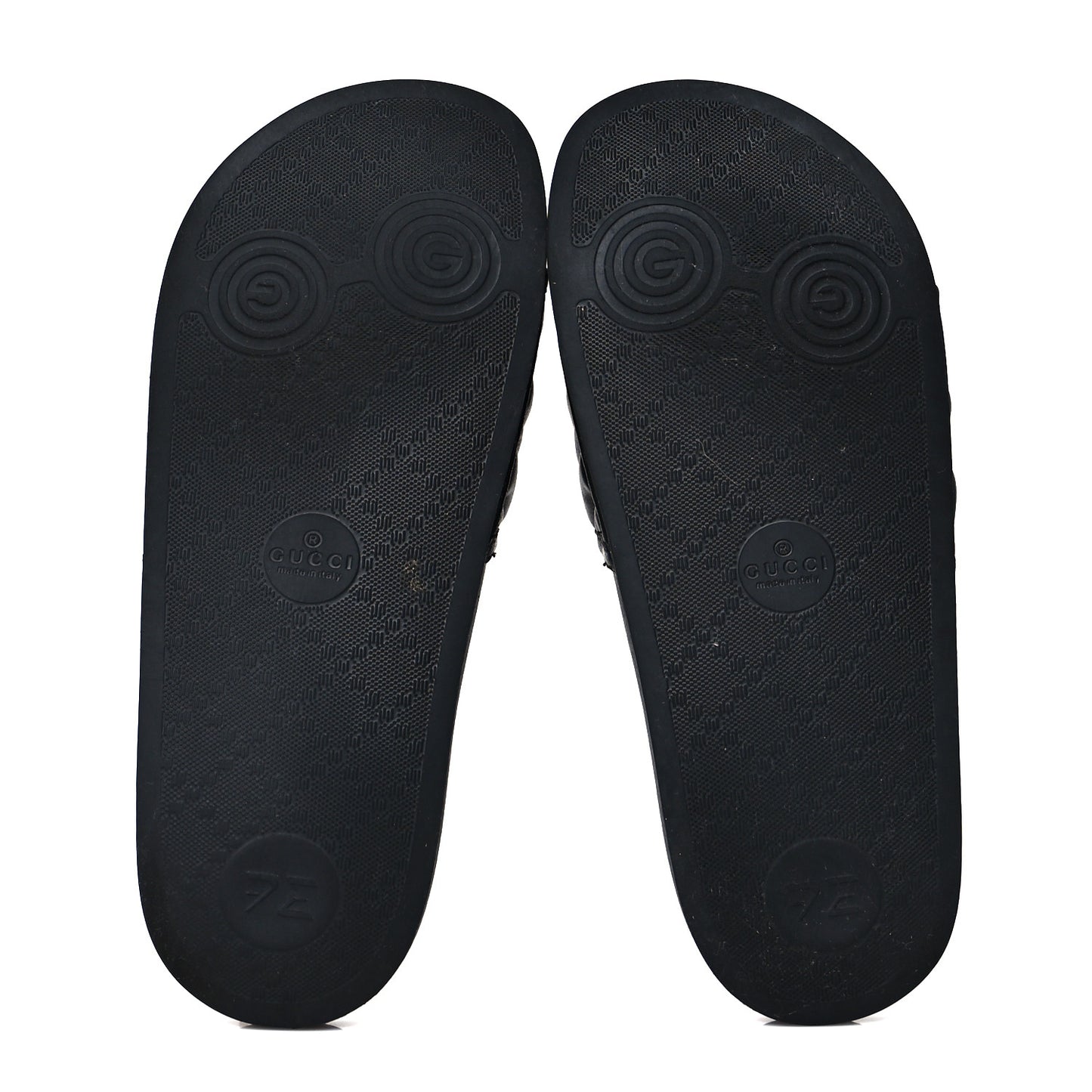 Nappa Matelasse Rubber Mens GG Marmont Slide Sandals 38 Black