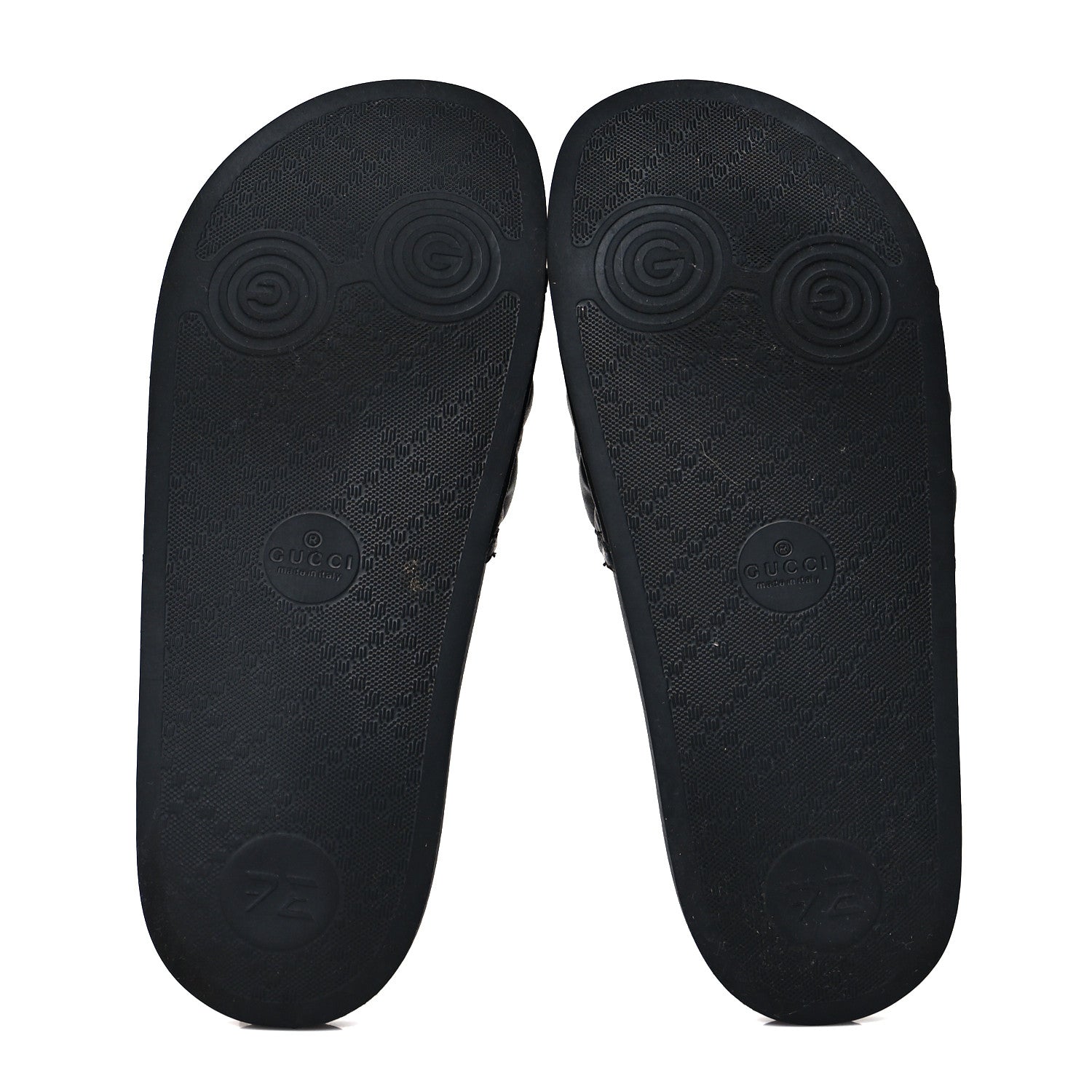 Gucci Nappa Matelasse Rubber Mens GG Marmont Slide Sandals 38 Black 5 of 7