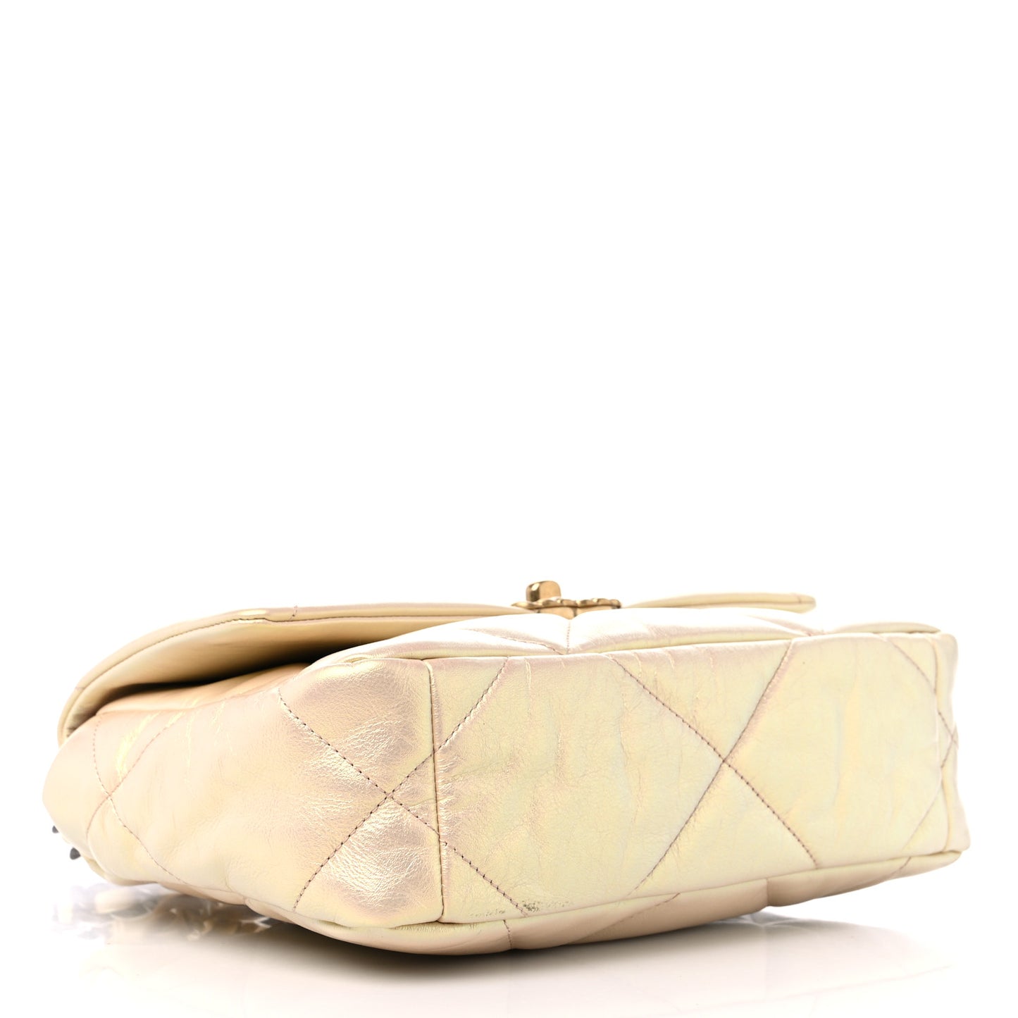 Iridescent Lambskin Quilted Medium Chanel 19 Flap Pink