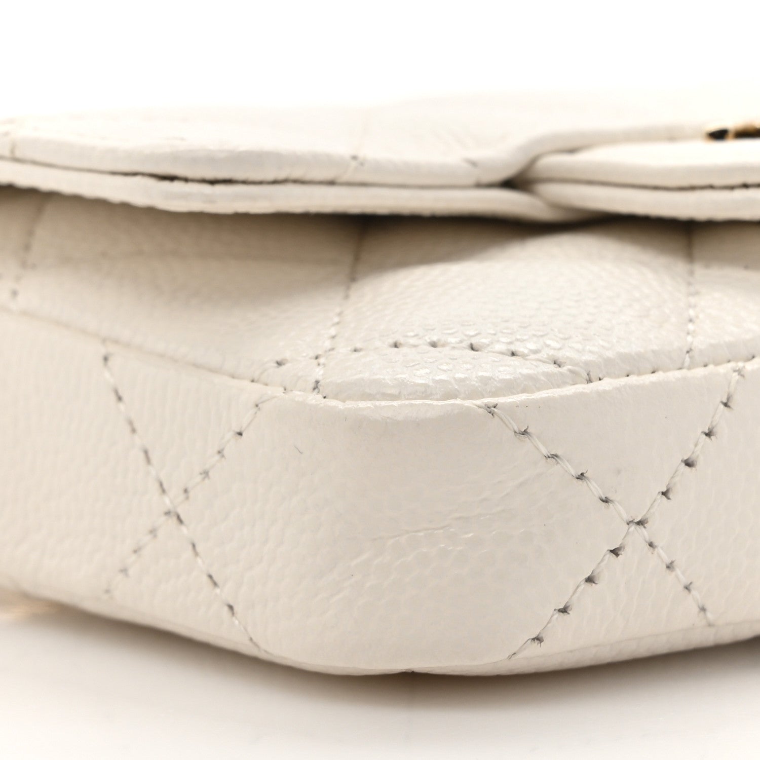 Chanel Caviar Quilted Mini Chain Belt Bag White 11 of 14