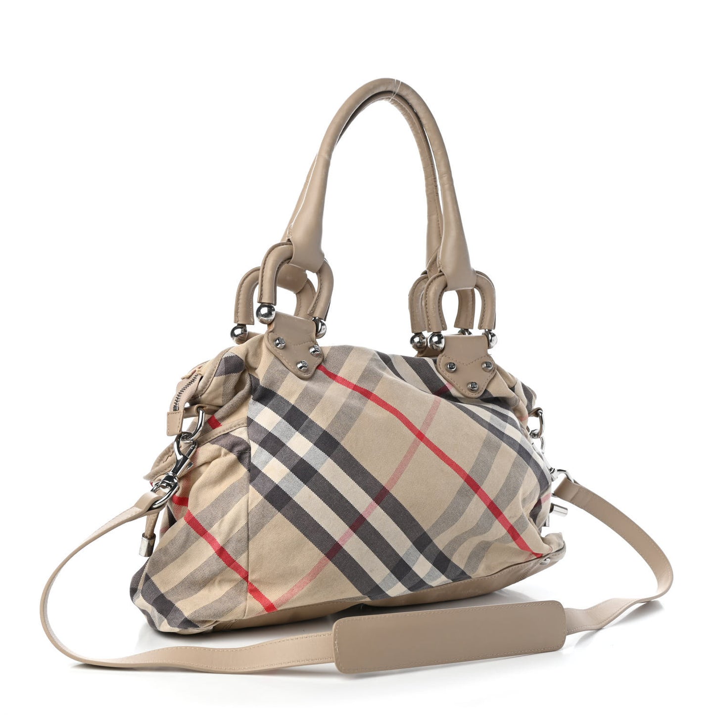 Nova Check Tote Diaper Bag Beige