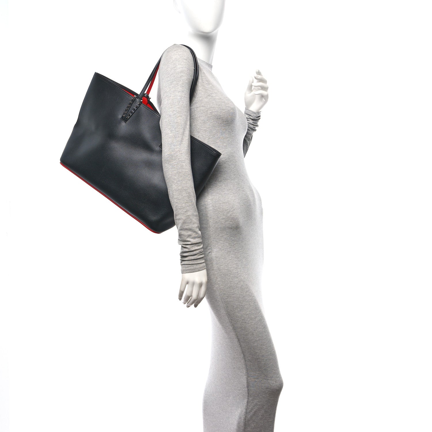 Christian Louboutin Calfskin Empire Spikes East West Cabata Tote Black 2 of 10