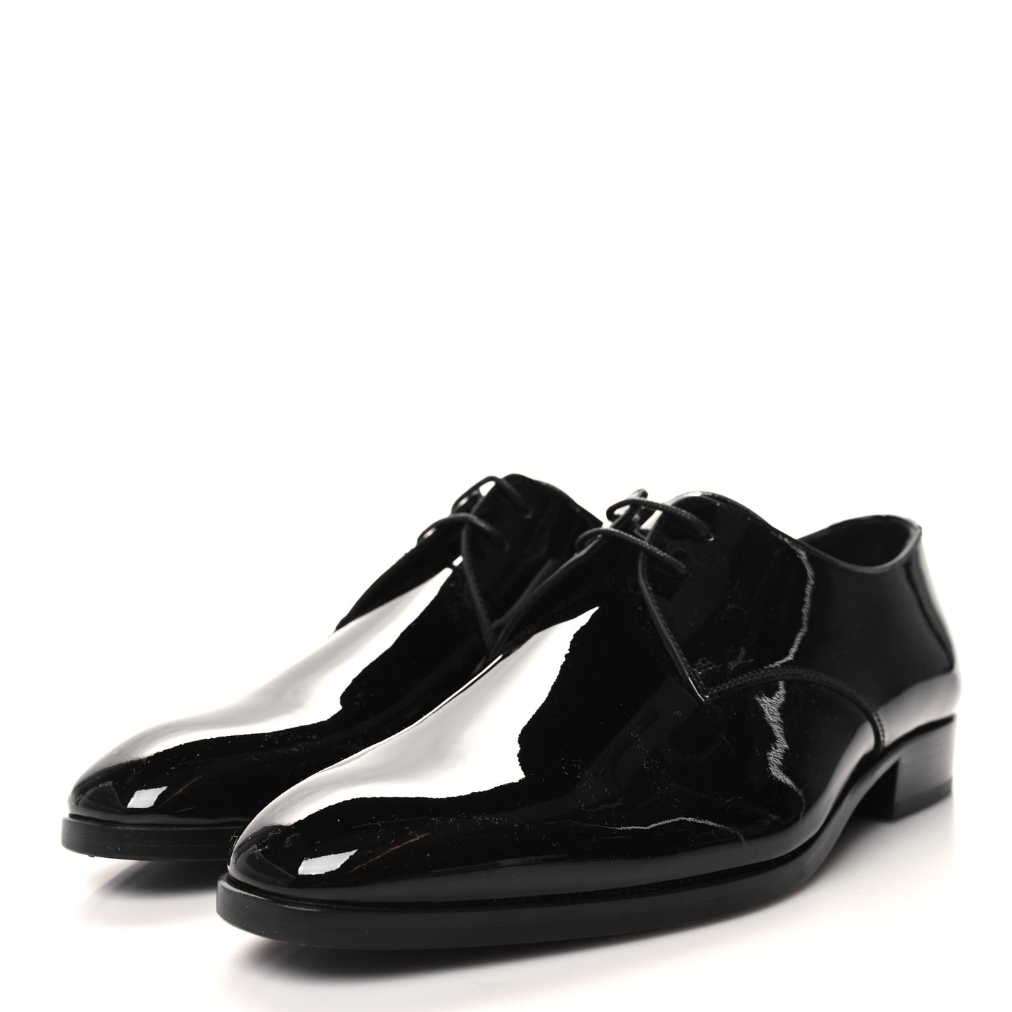 Patent Baltimora Lace Up Derby Shoes 40 Black